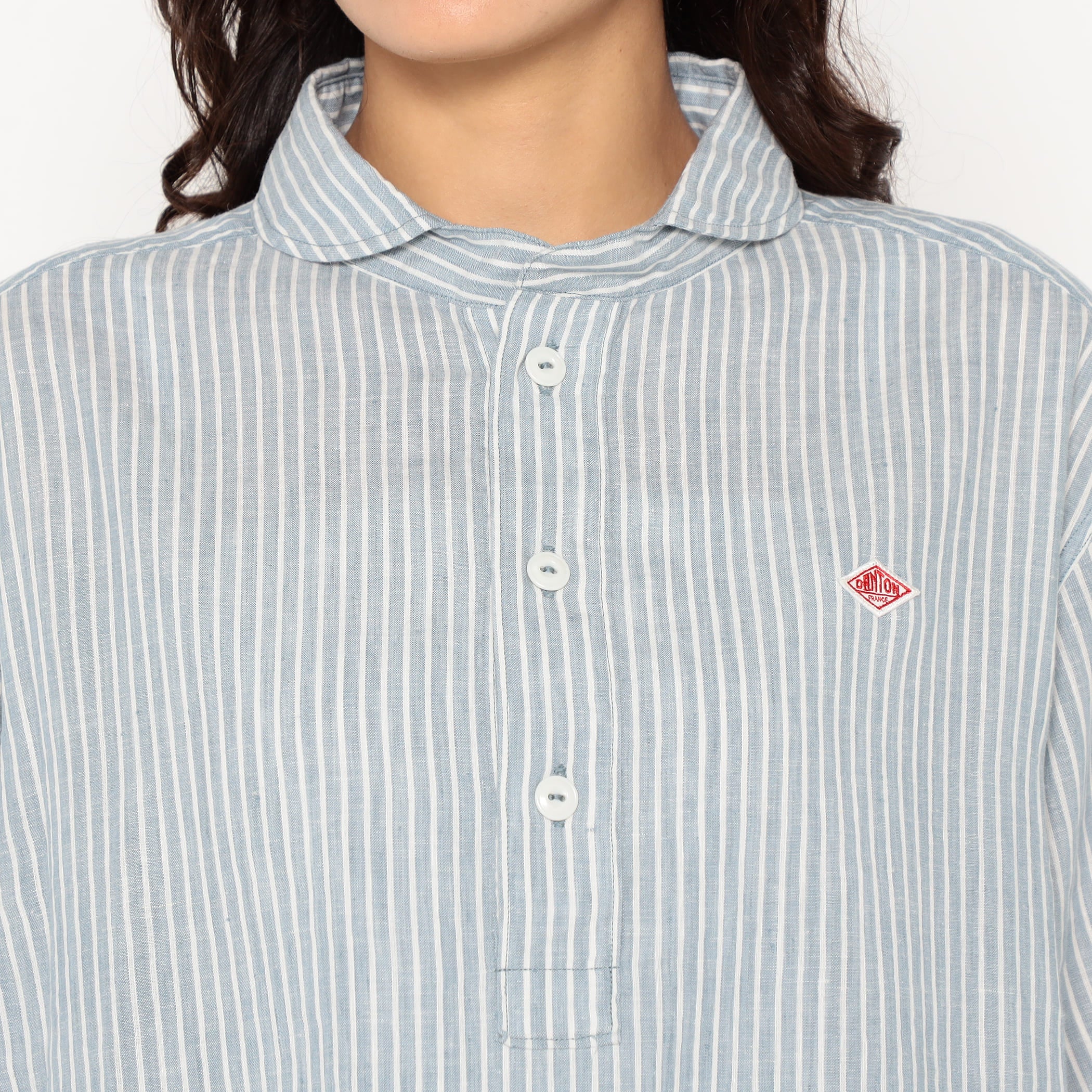 Women's Linen Round Collar Short Sleeve Pullover Shirt Pattern - Image 9