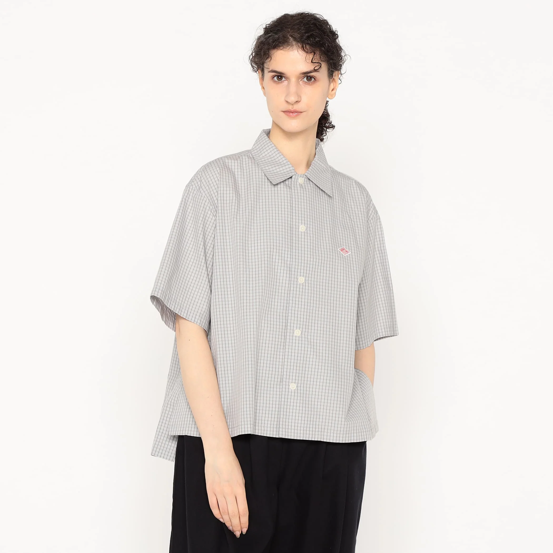 Women's Cotton Poplin Half Sleeve Shirt Plaid - Image 14