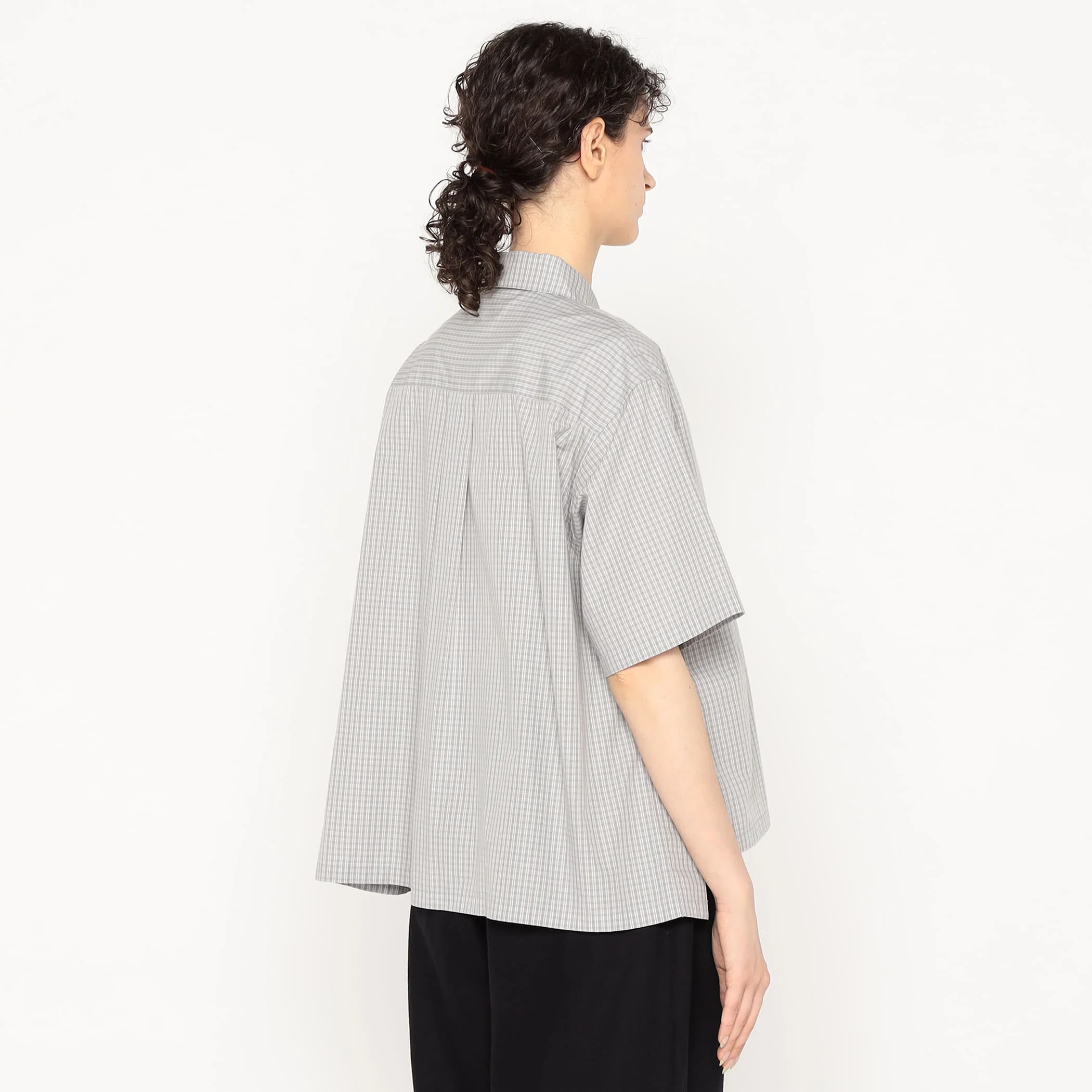 Women's Cotton Poplin Half Sleeve Shirt Plaid - Image 7