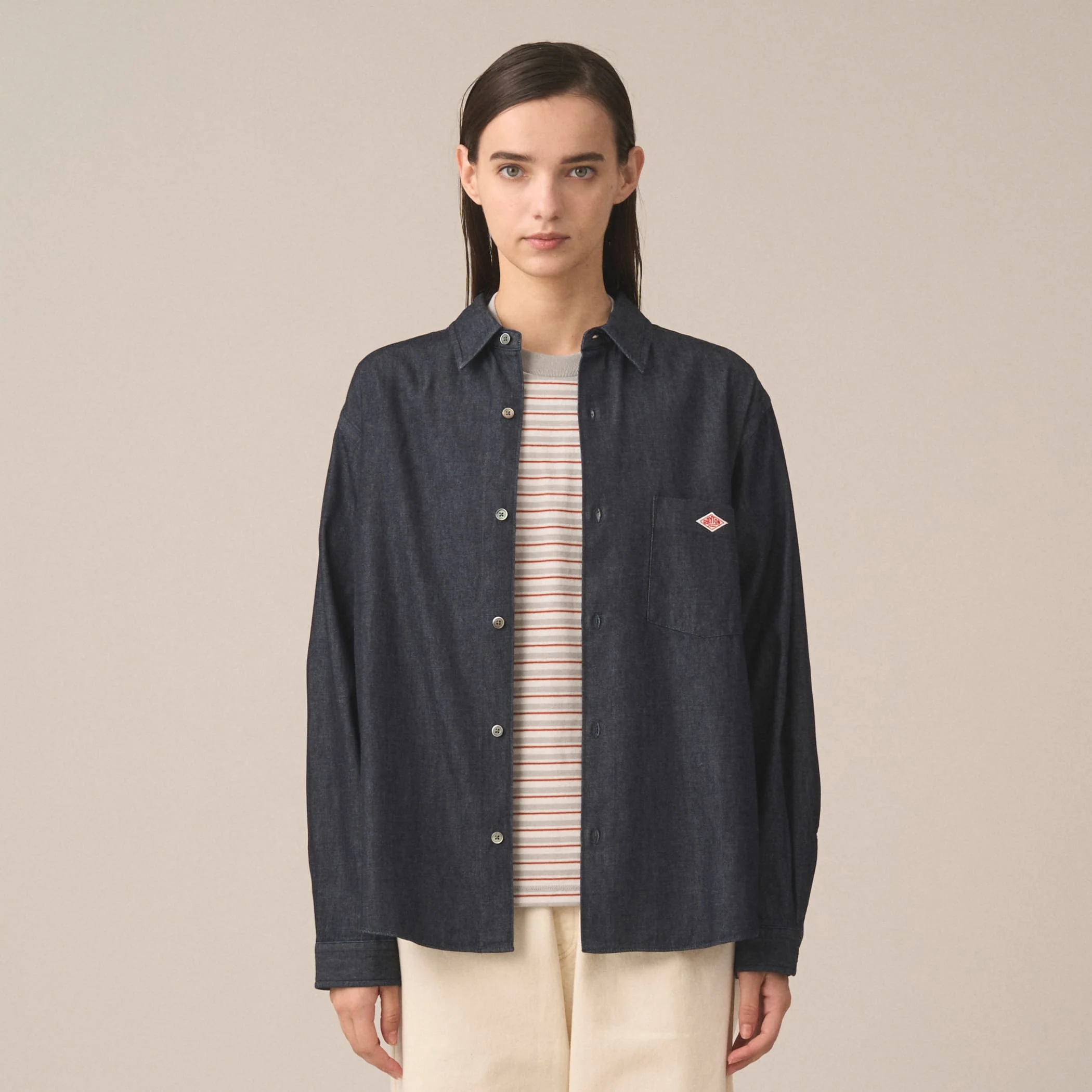 Women's Denim Dungaree Classic Collar Shirt - Image 3