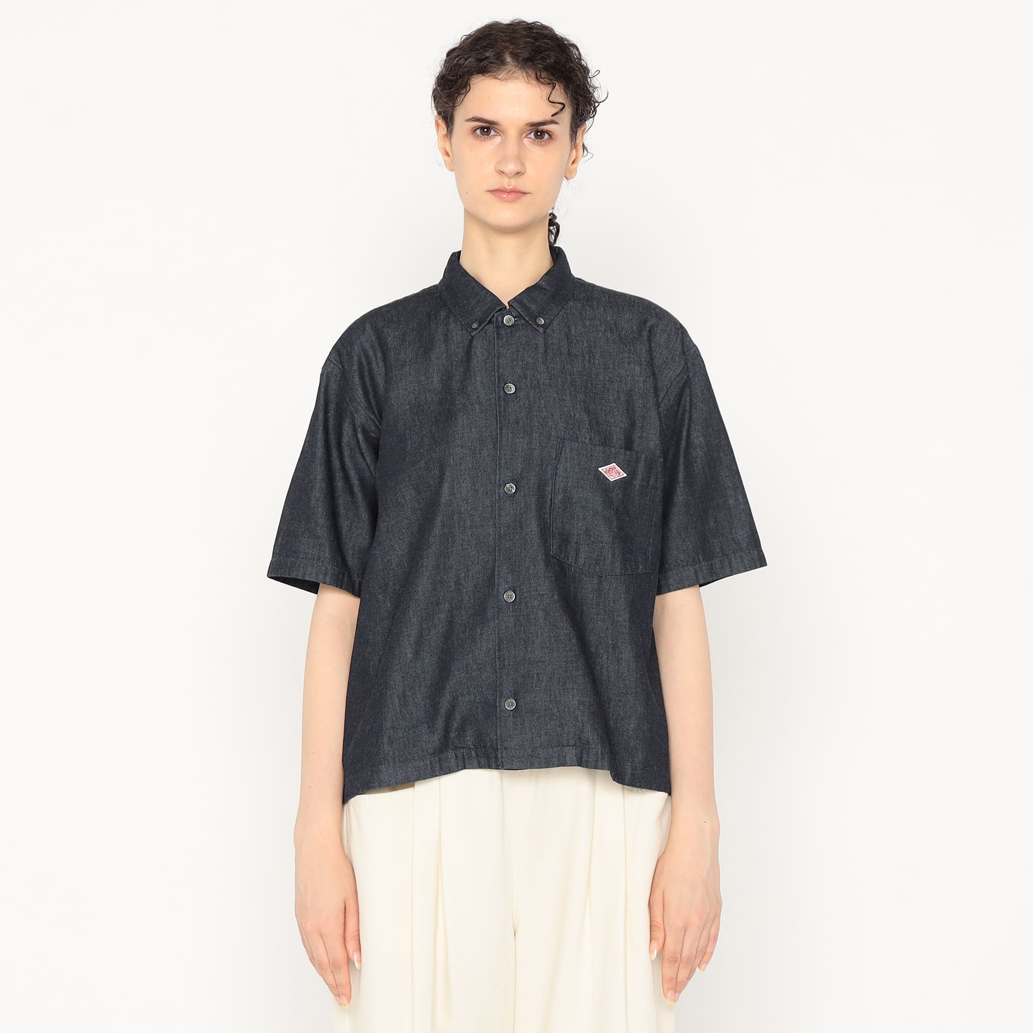 Women's Denim Dungaree Short Sleeve B.D Shirt - Image 2