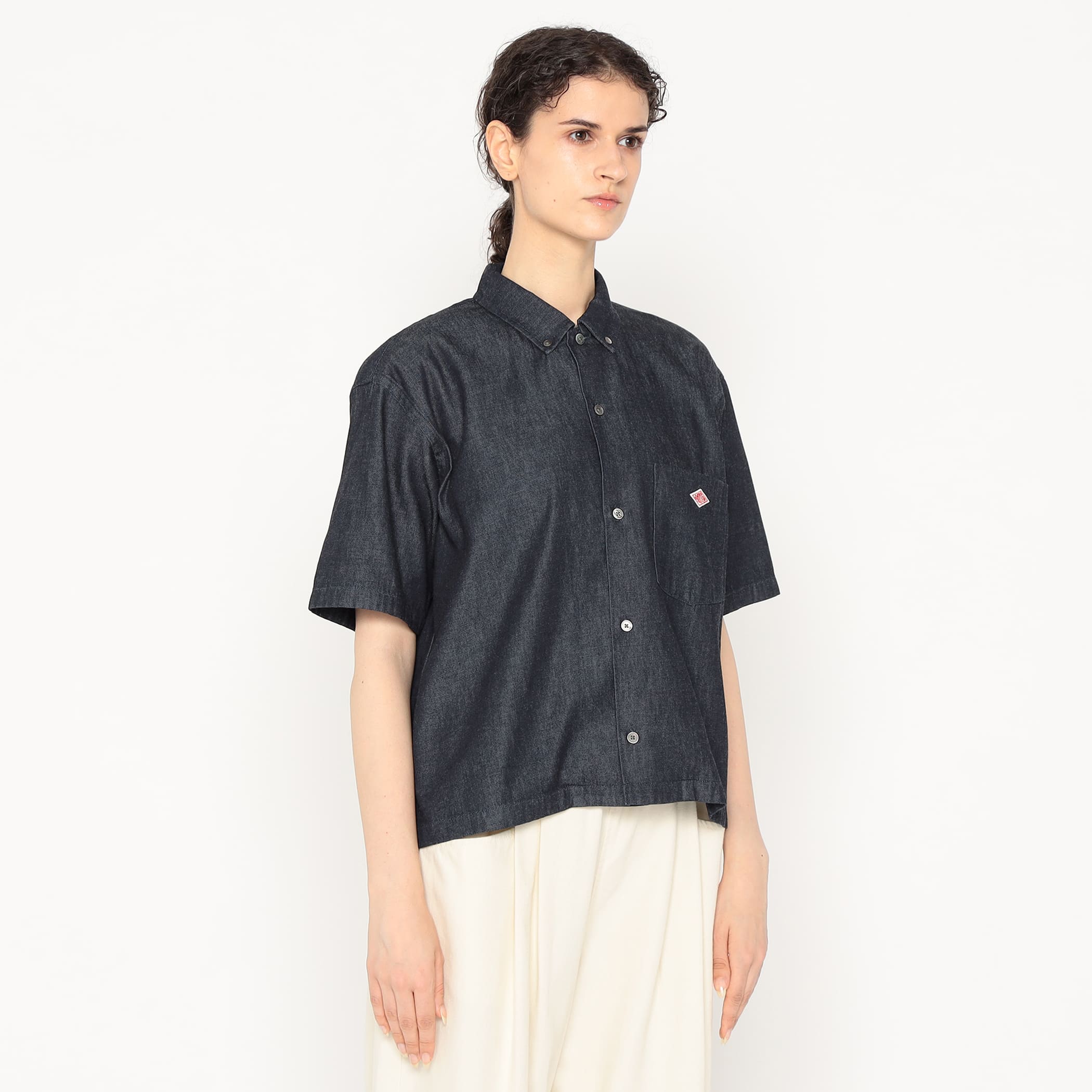 Women's Denim Dungaree Short Sleeve B.D Shirt - Image 3