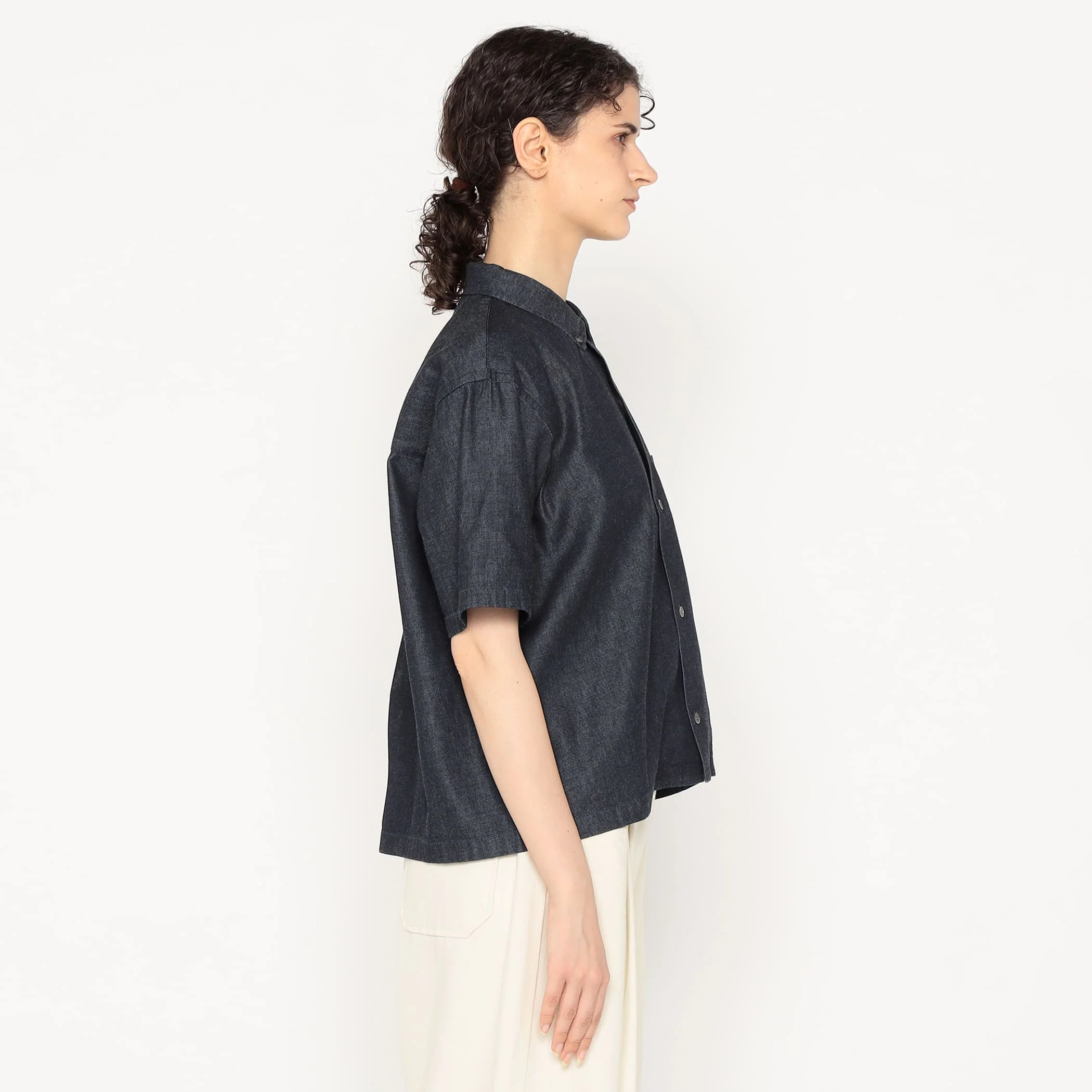 Women's Denim Dungaree Short Sleeve B.D Shirt - Image 4