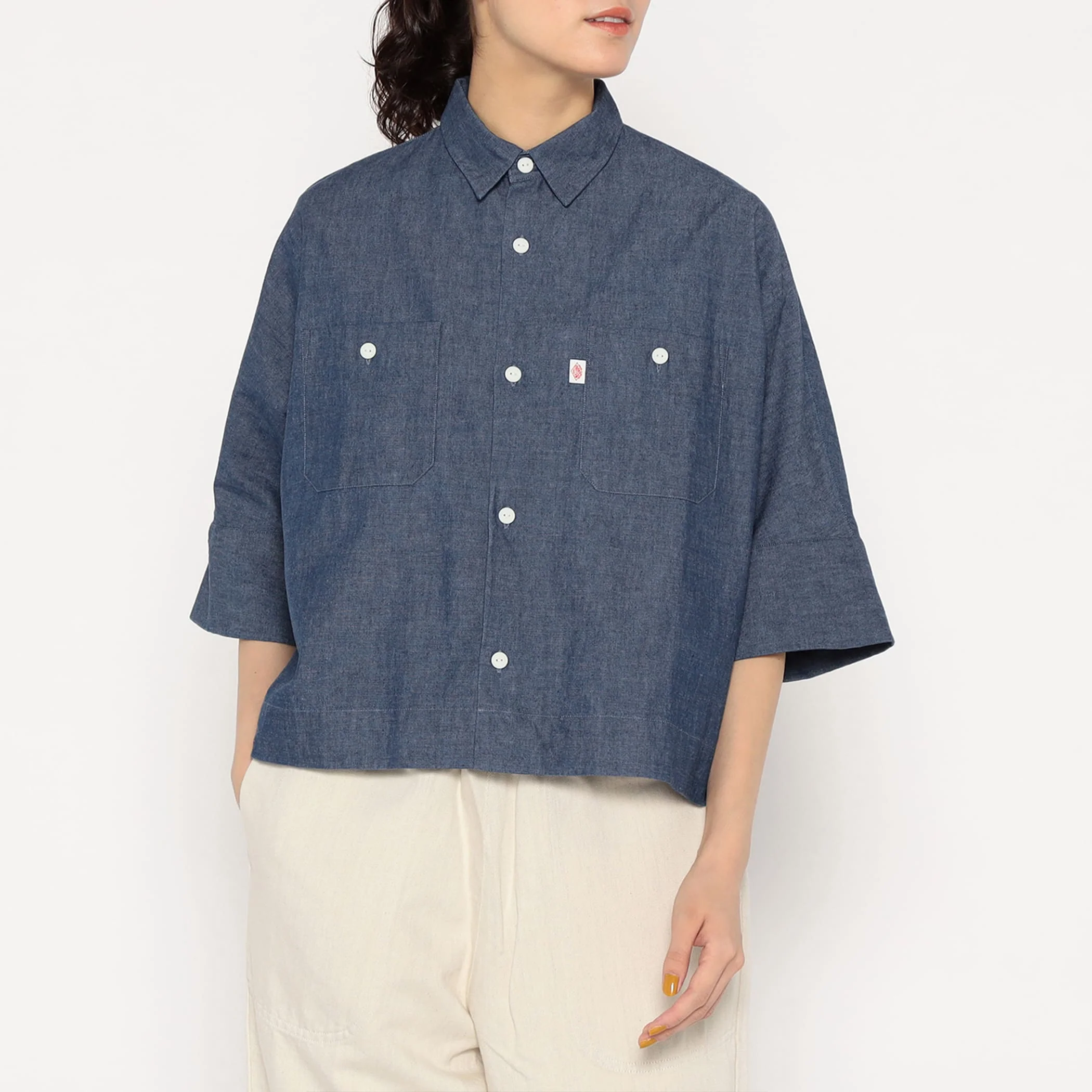 Women's Cotton Chambray Work Shirt - Image 14