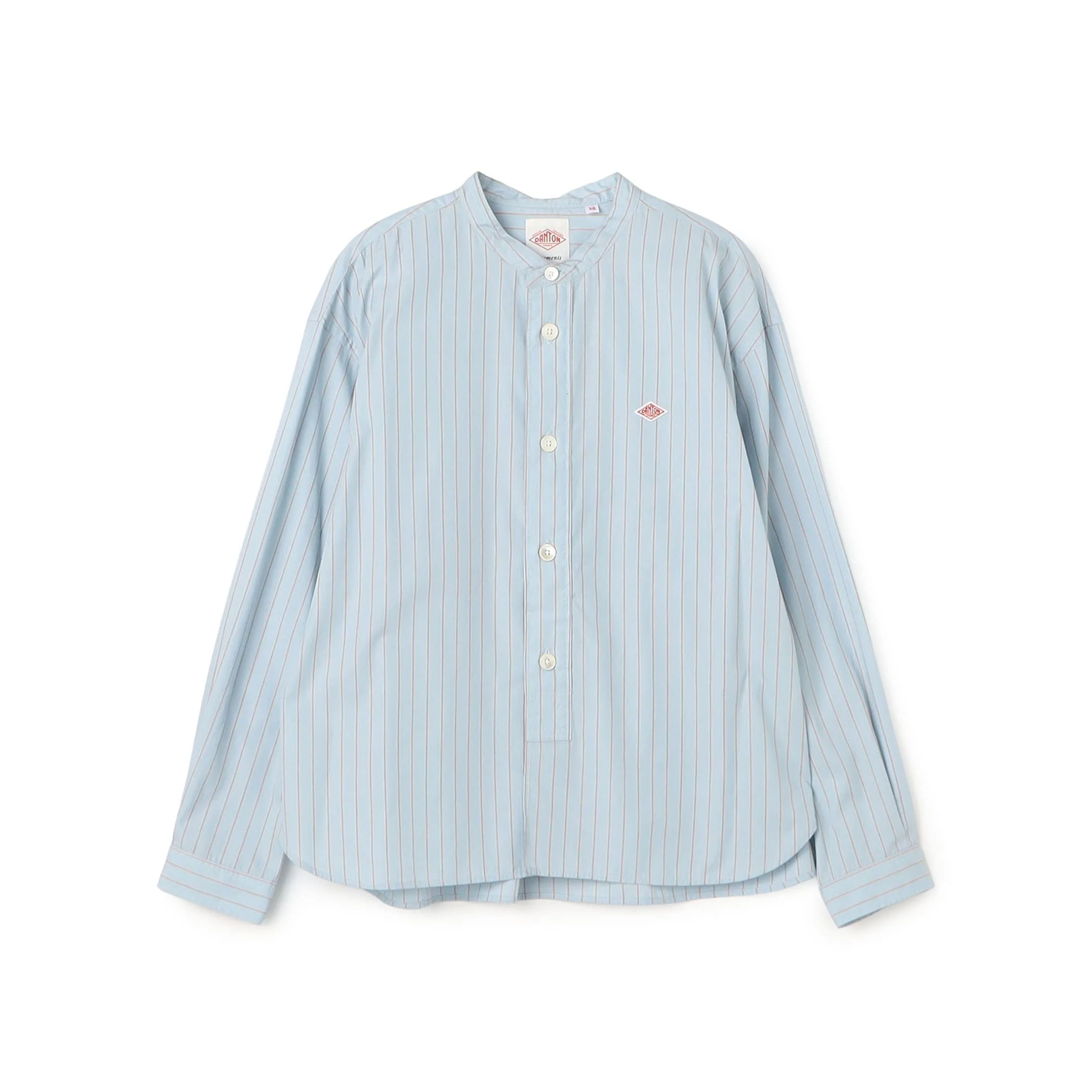 Women's Cotton Poplin Band Collar Shirt - Image 19