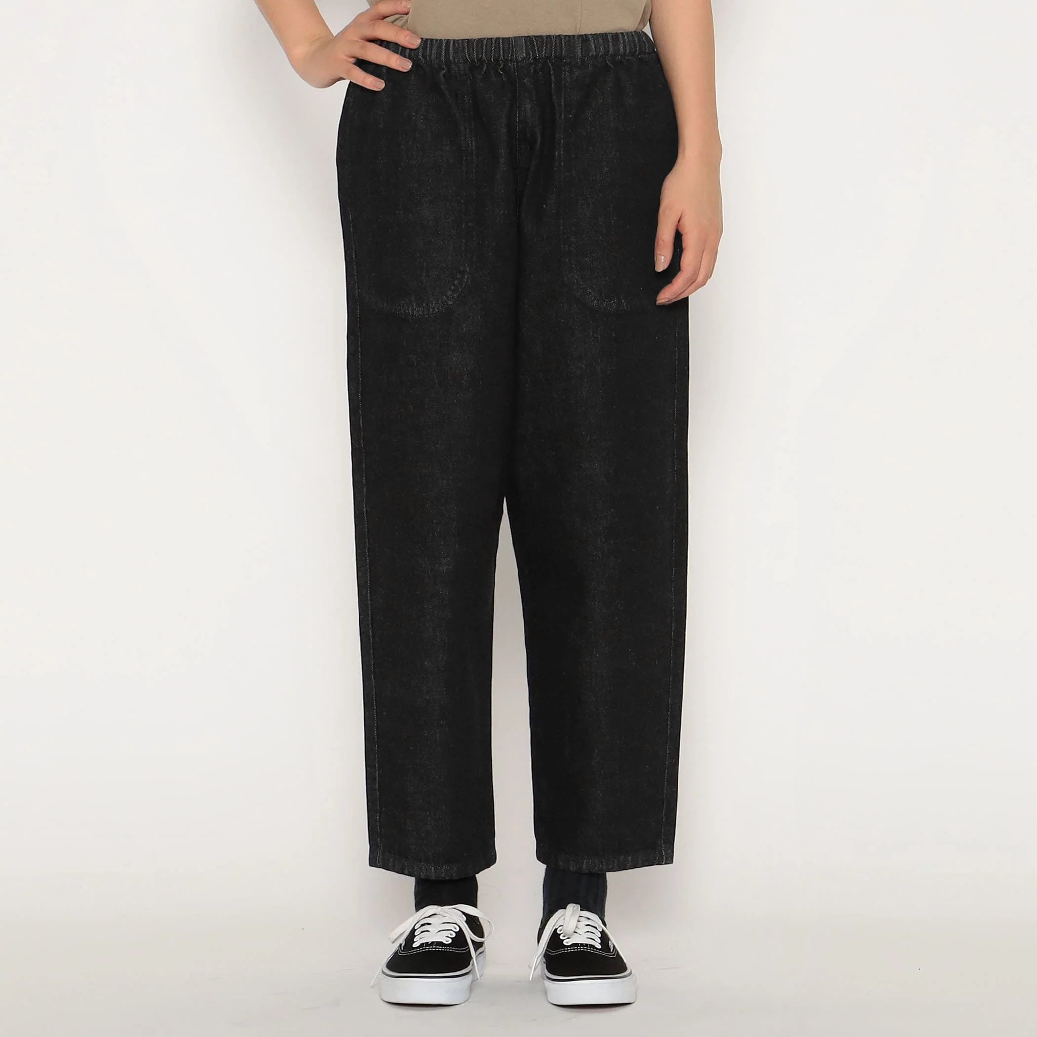 Women's Black Denim Easy Pants - Image 13