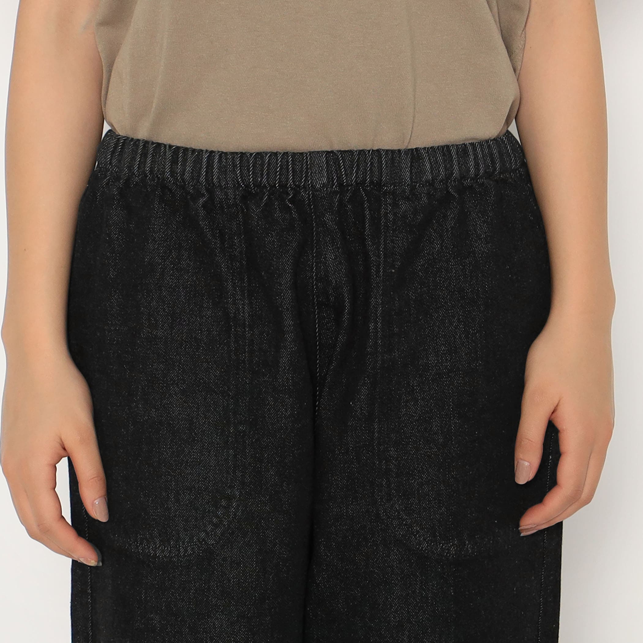 Women's Black Denim Easy Pants - Image 7