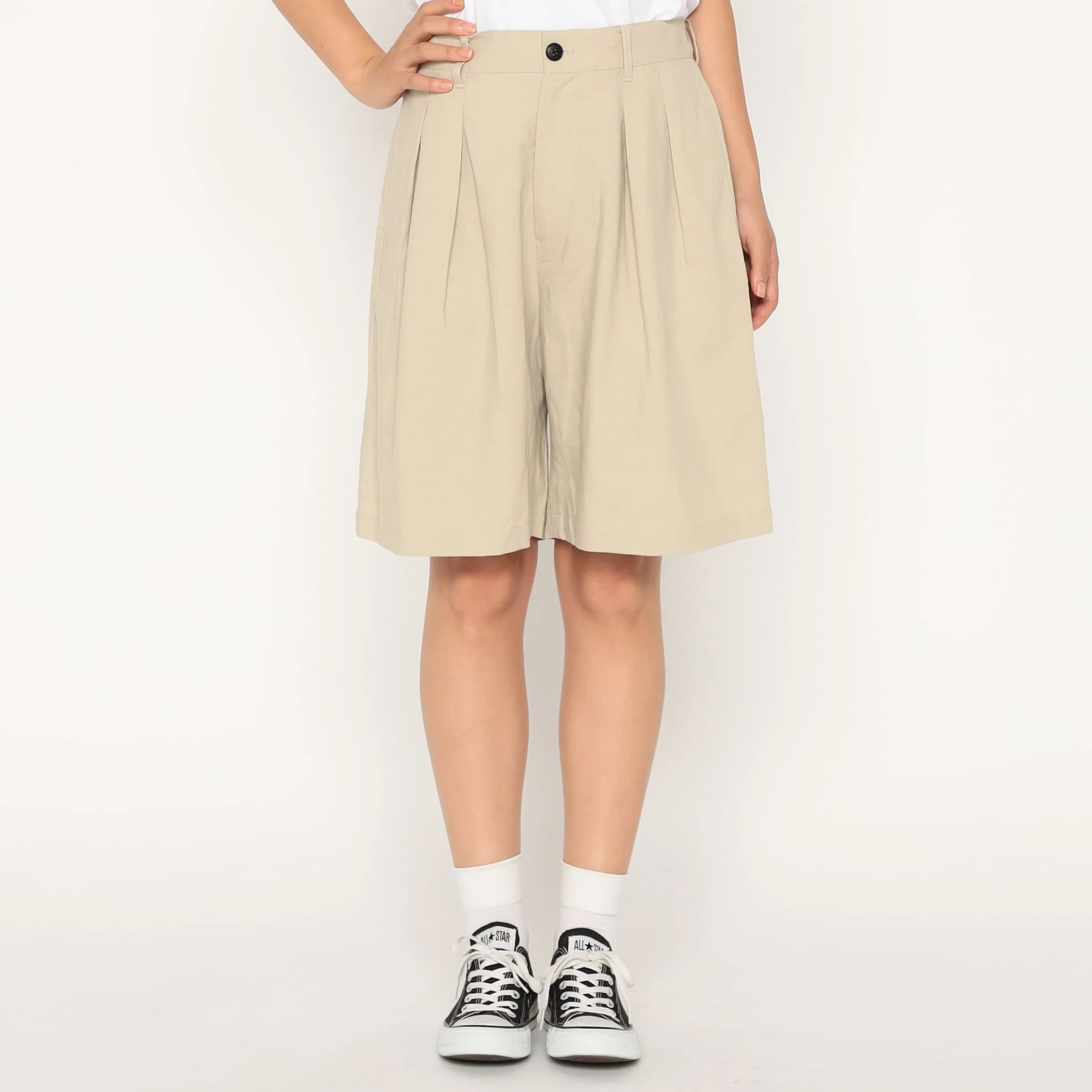 Women's Linen-Blend Double Pleated Shorts - Image 15