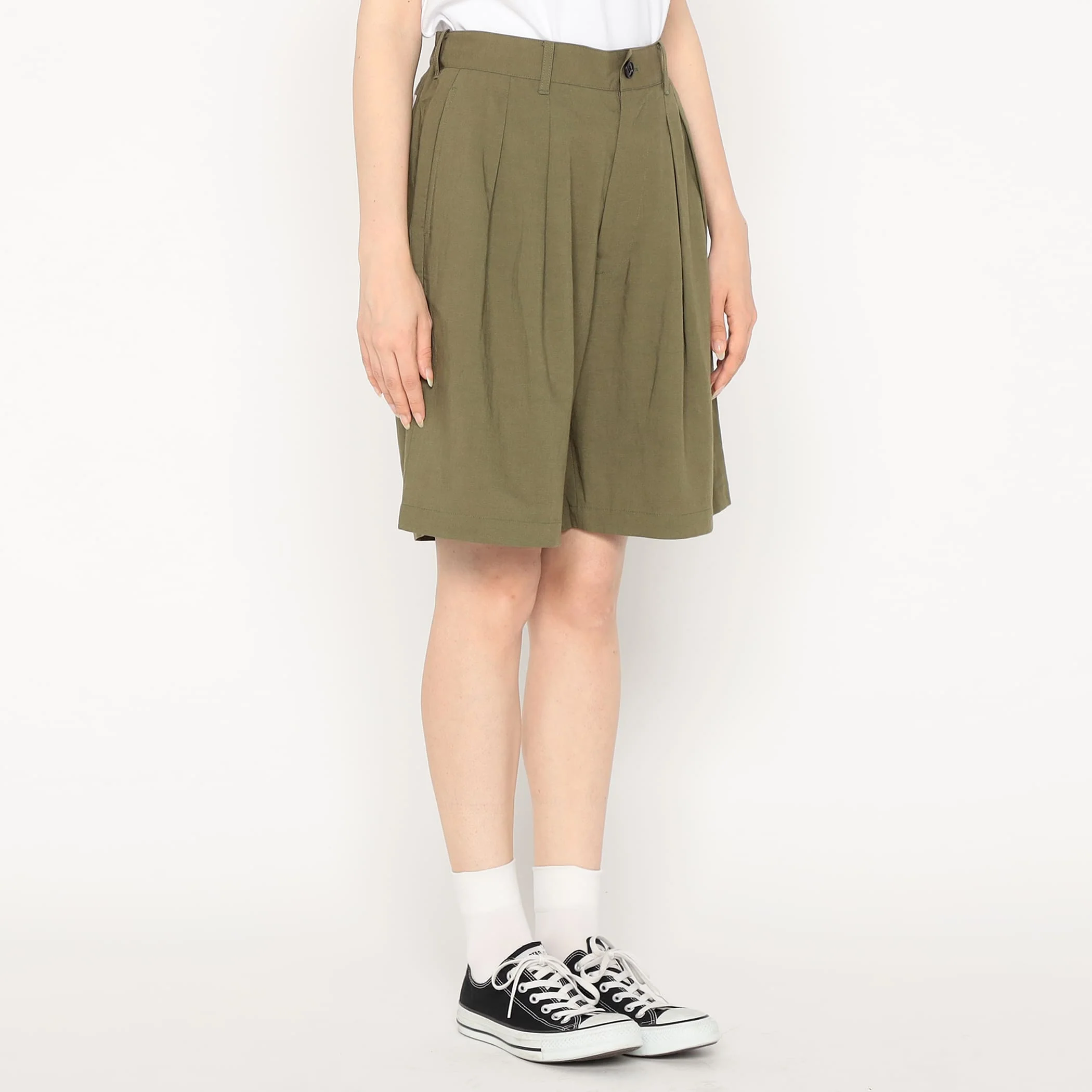 Women's Linen-Blend Double Pleated Shorts - Image 4