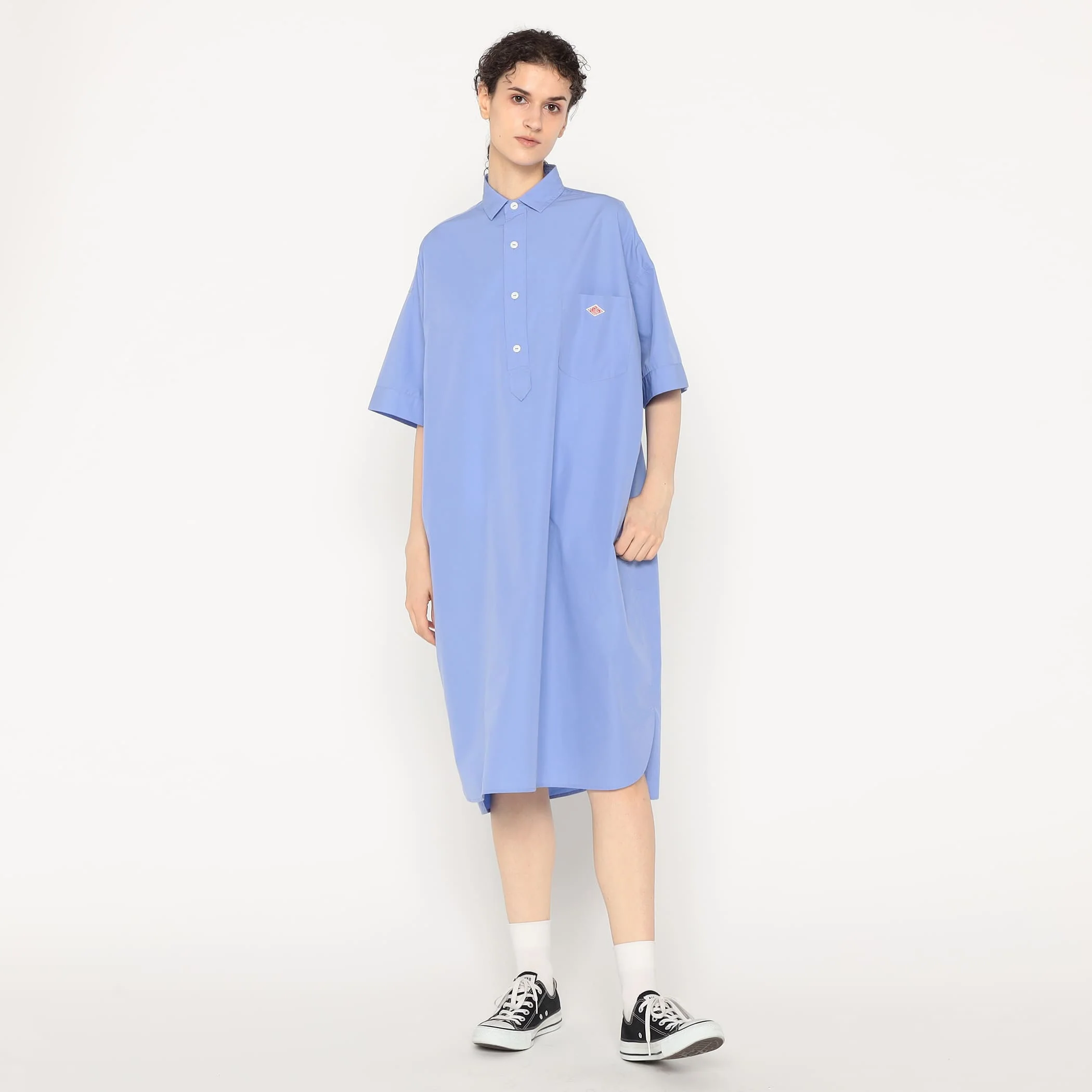 Women's Cotton Poplin Pullover Shirt Dress - Image 15
