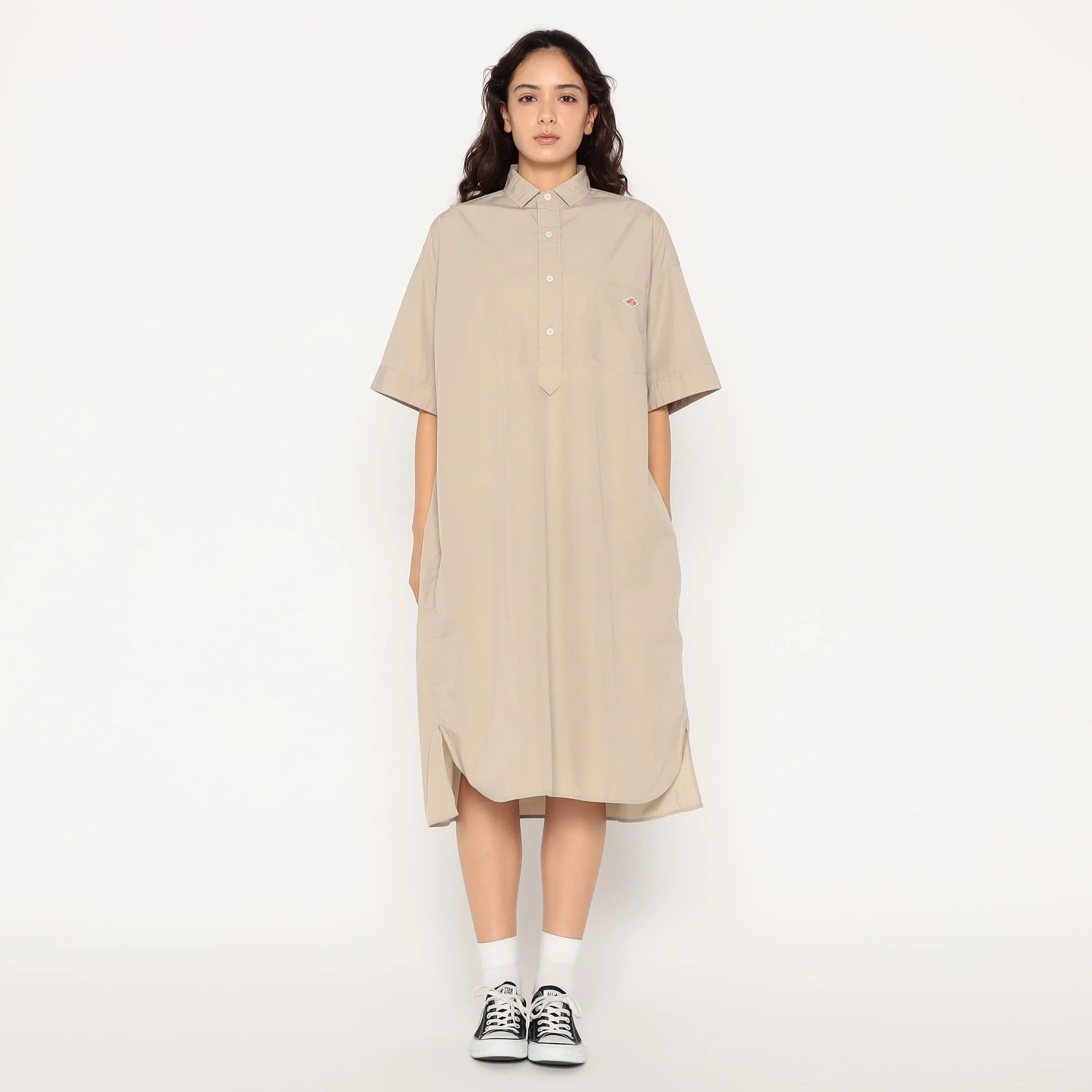 Women's Cotton Poplin Pullover Shirt Dress - Image 3