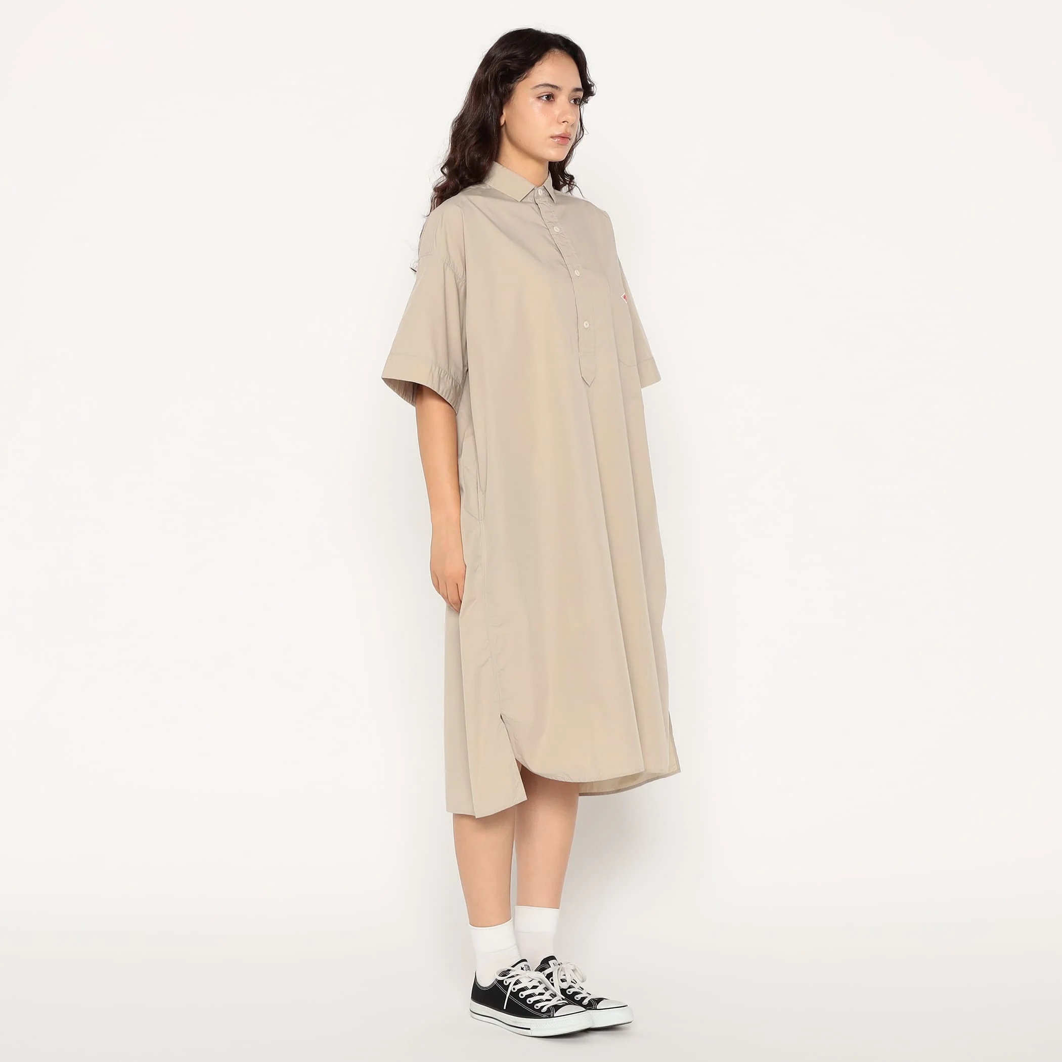 Women's Cotton Poplin Pullover Shirt Dress - Image 4