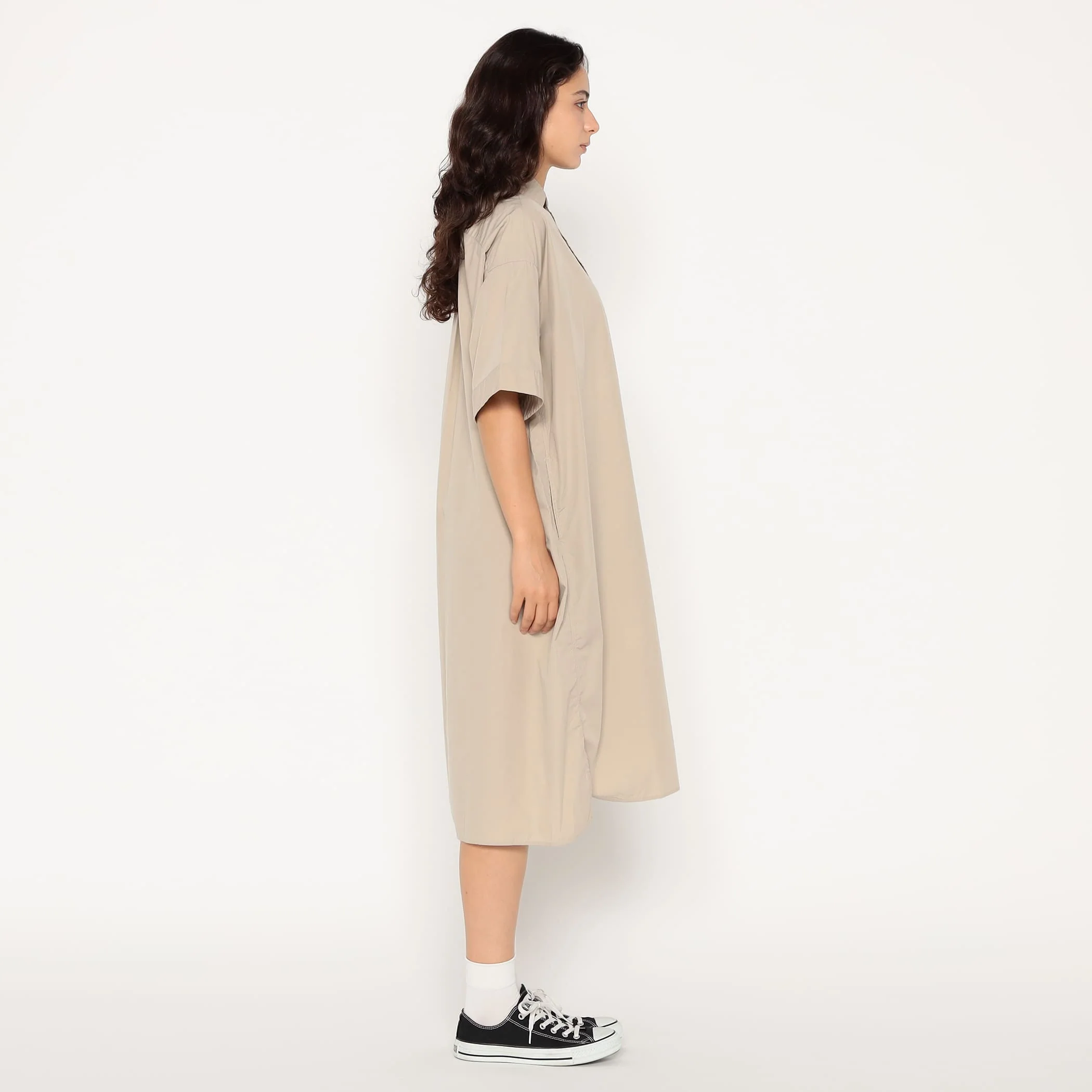 Women's Cotton Poplin Pullover Shirt Dress - Image 5
