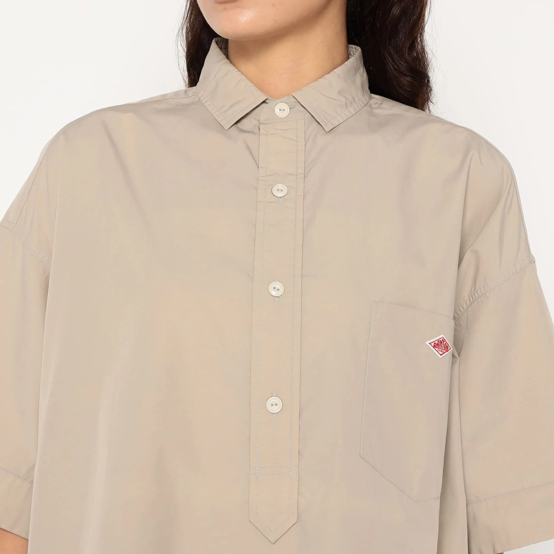 Women's Cotton Poplin Pullover Shirt Dress - Image 8