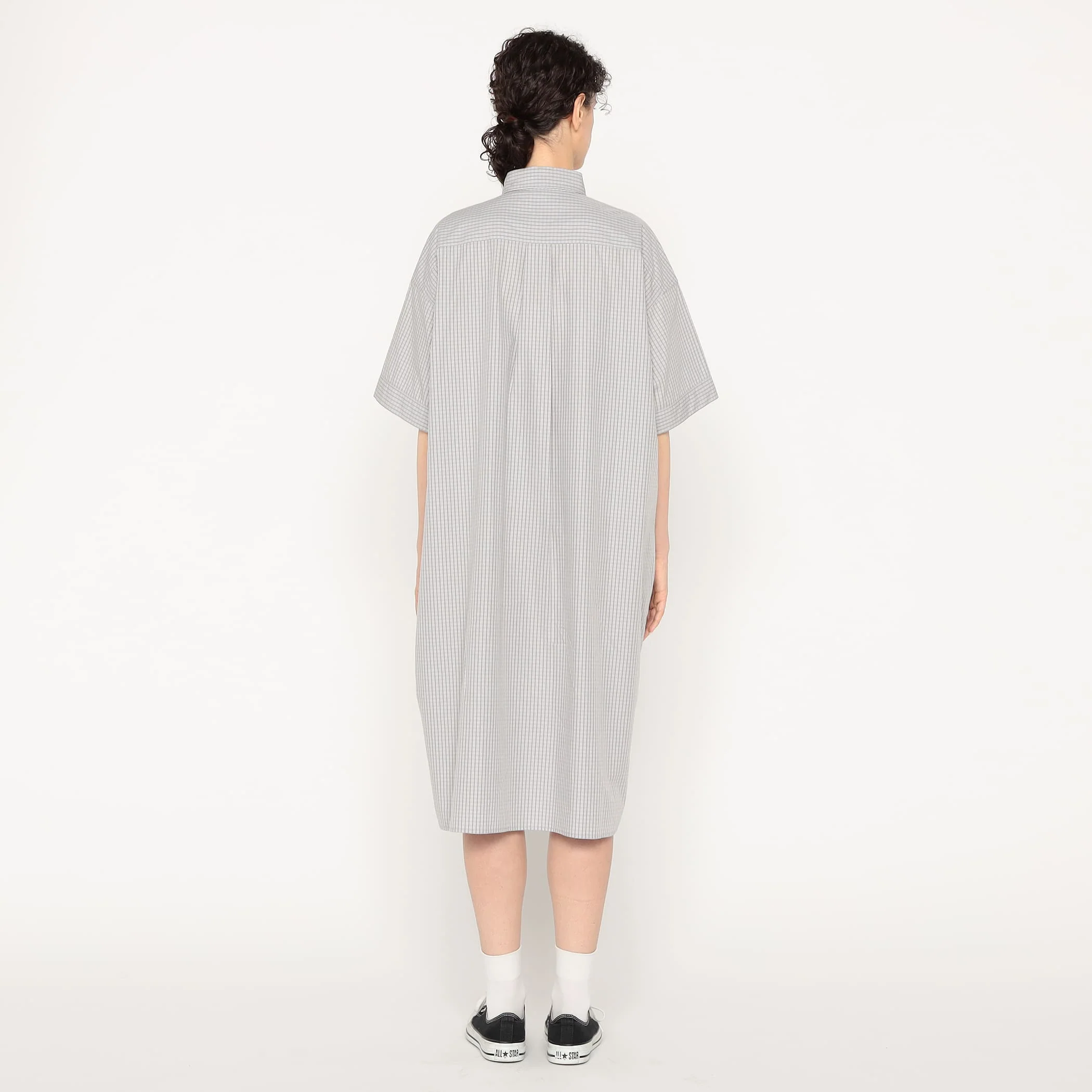 Women's Cotton Poplin Pullover Shirt Dress Plaid - Image 8