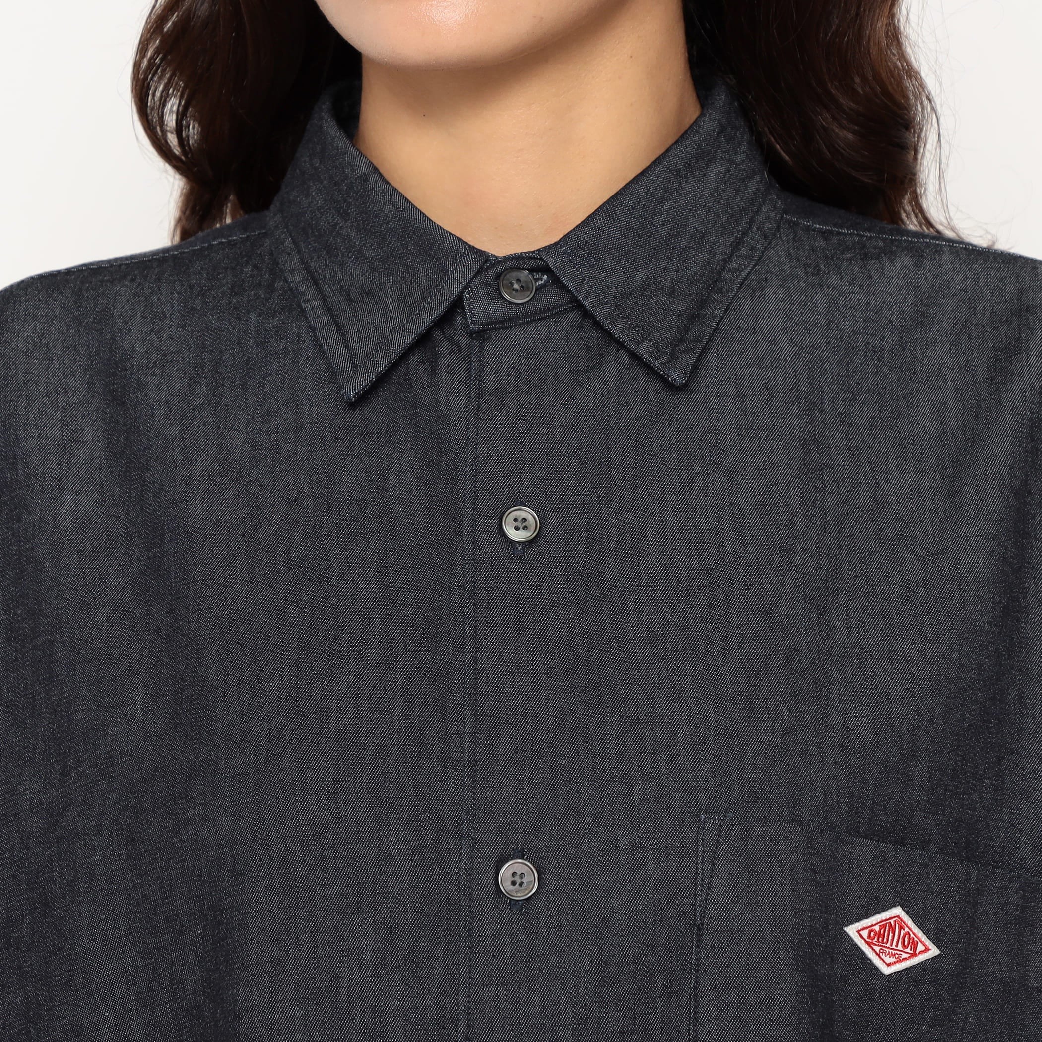 Women's Denim Dungaree Classic Collar Dress - Image 11