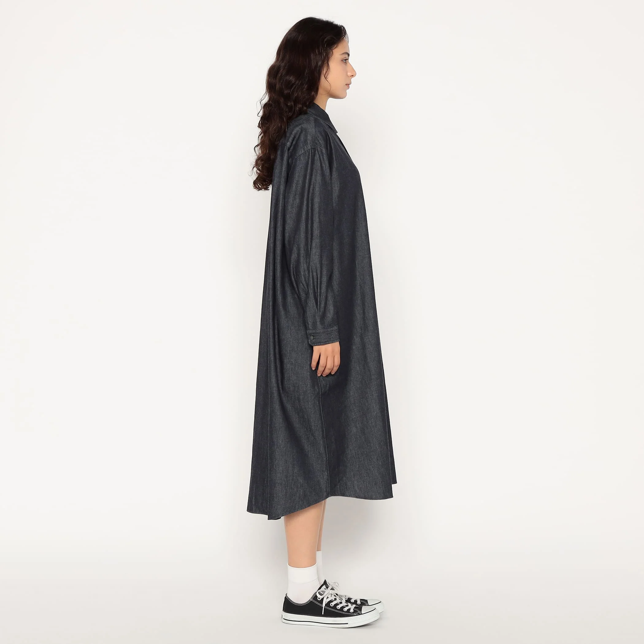Women's Denim Dungaree Classic Collar Dress - Image 5