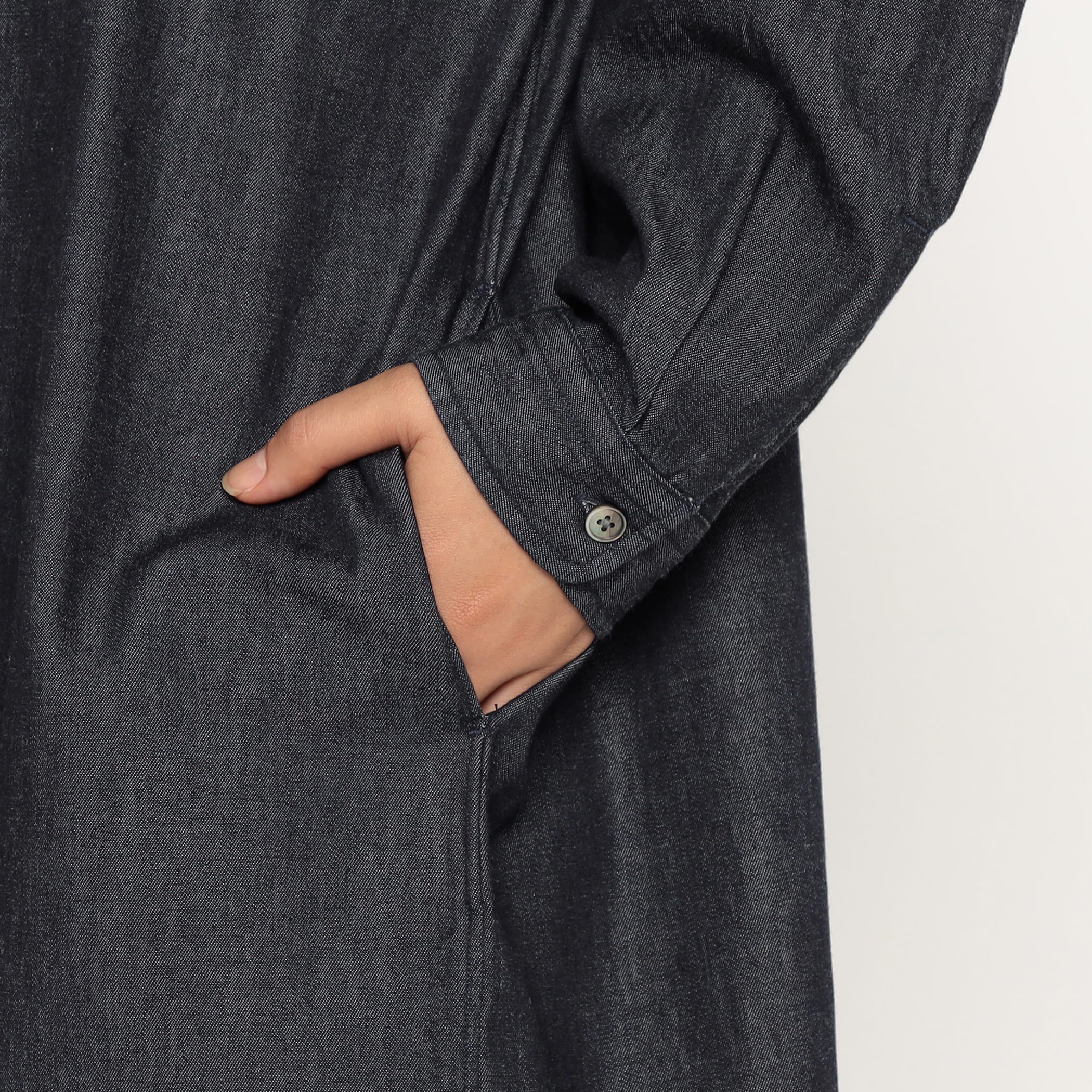 Women's Denim Dungaree Classic Collar Dress - Image 9