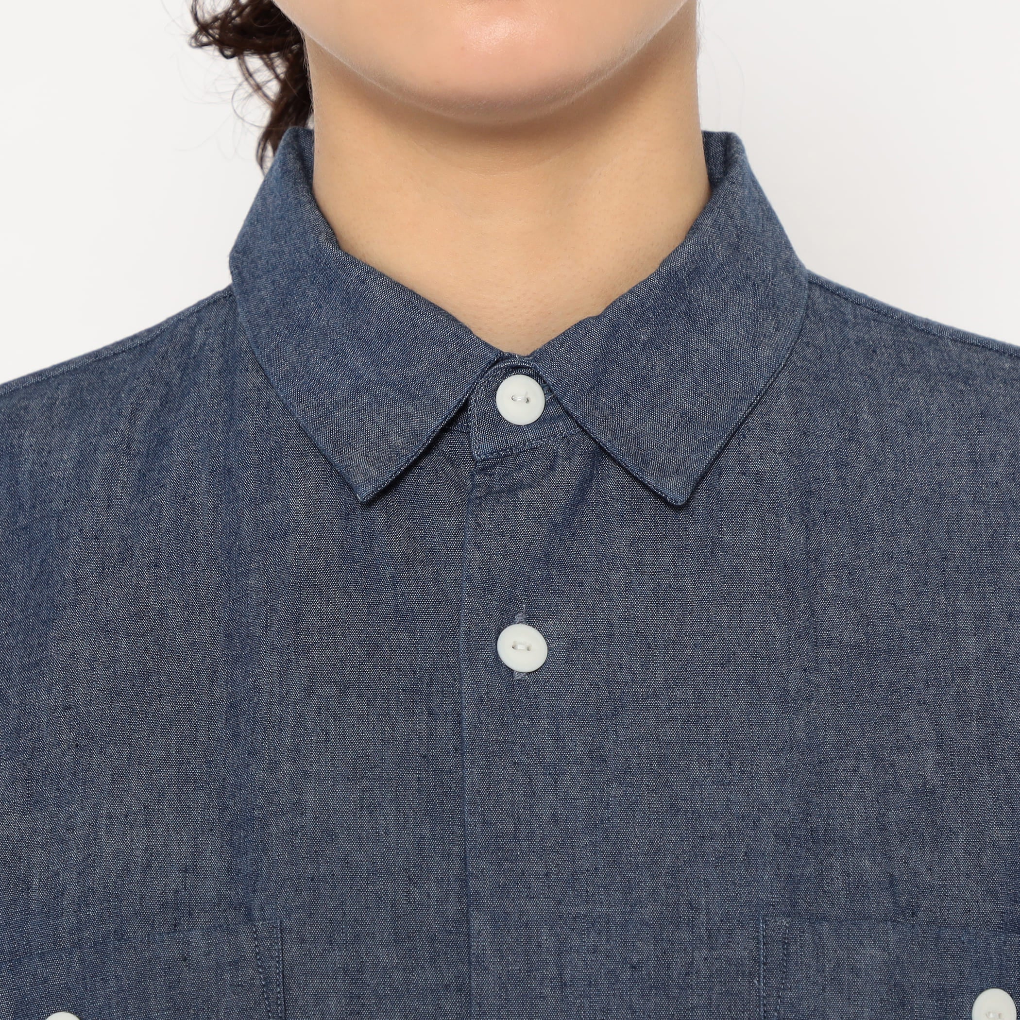 Women's Cotton Chambray Work Shirt Dress - Image 10