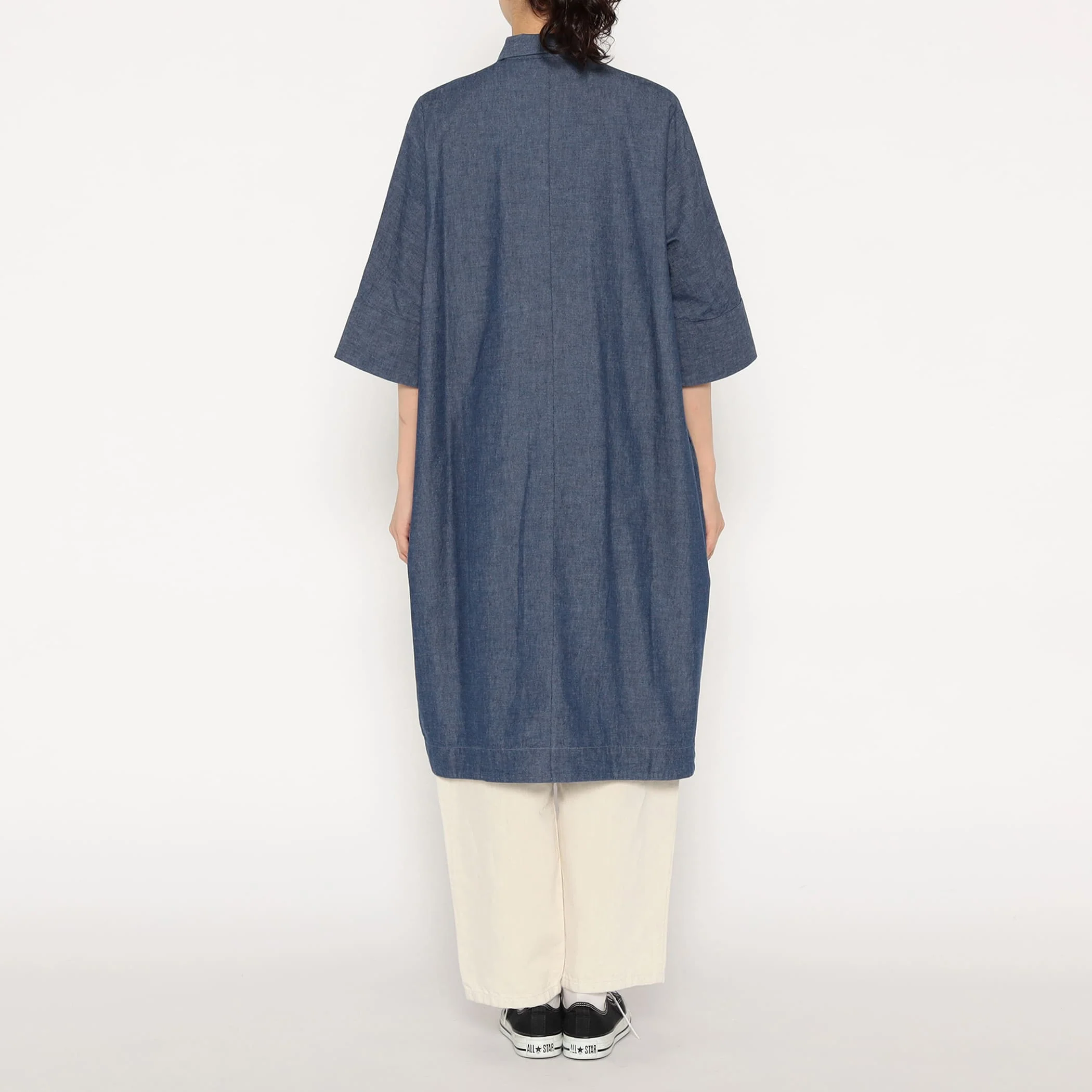 Women's Cotton Chambray Work Shirt Dress - Image 8