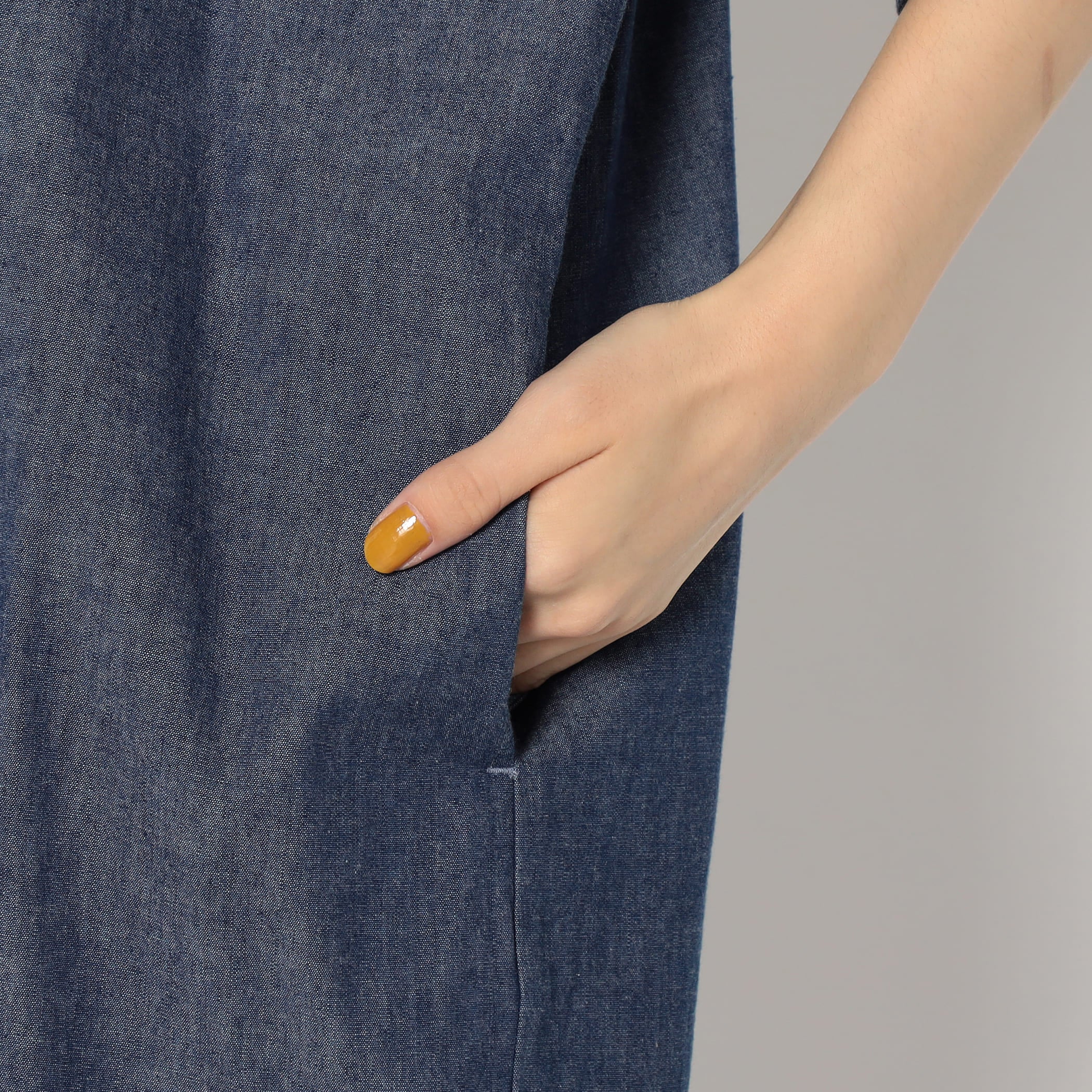 Women's Cotton Chambray Work Shirt Dress - Image 9