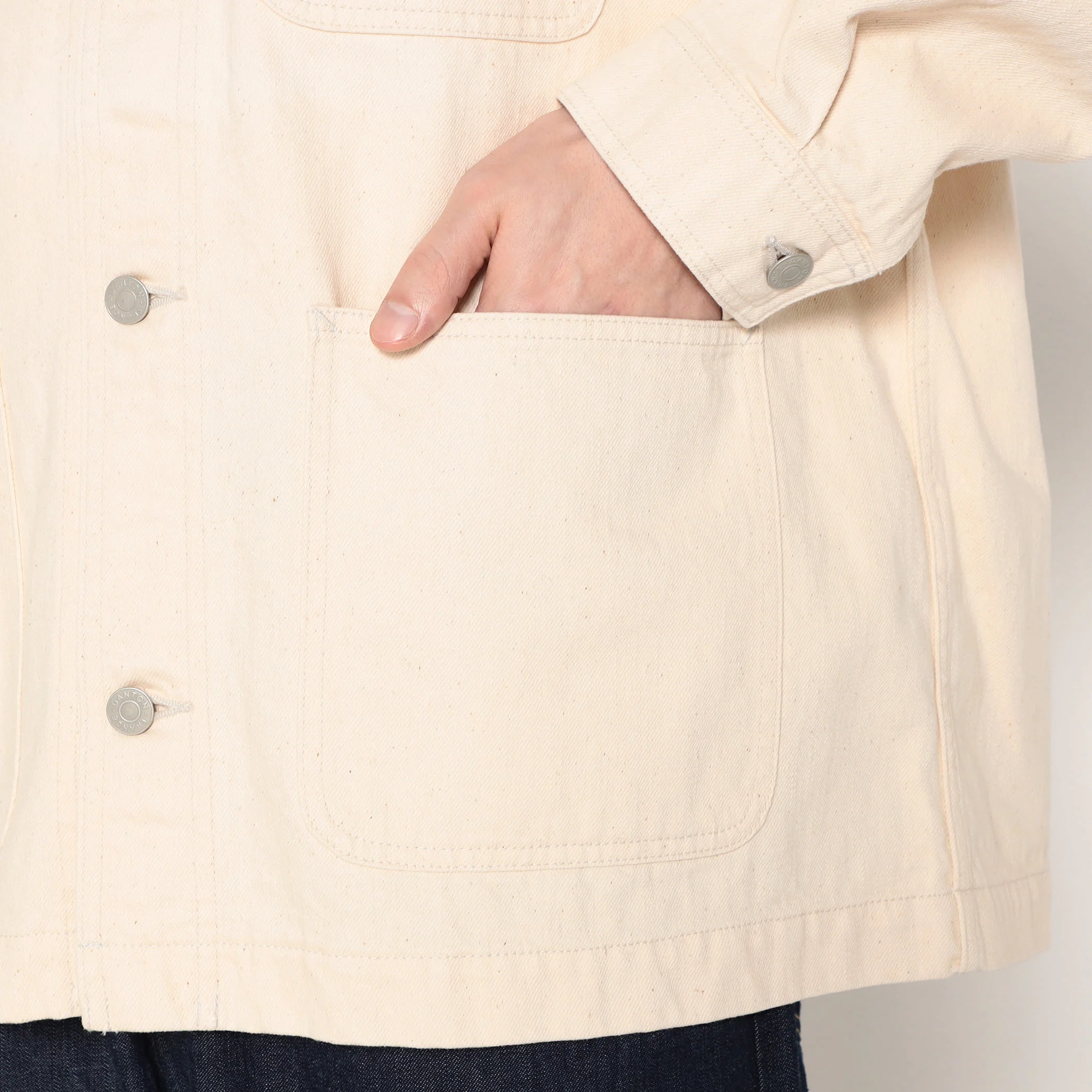 Men's Cotton Drill Collarless Jacket - Image 10
