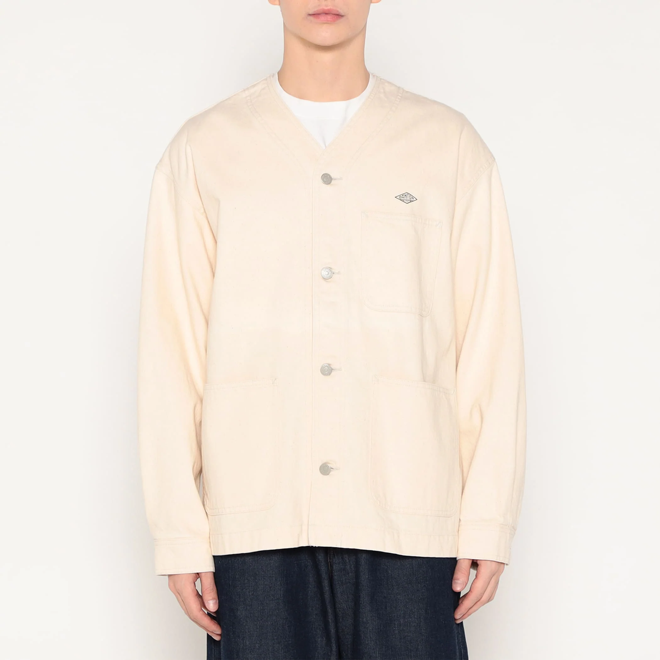 Men's Cotton Drill Collarless Jacket - Image 2