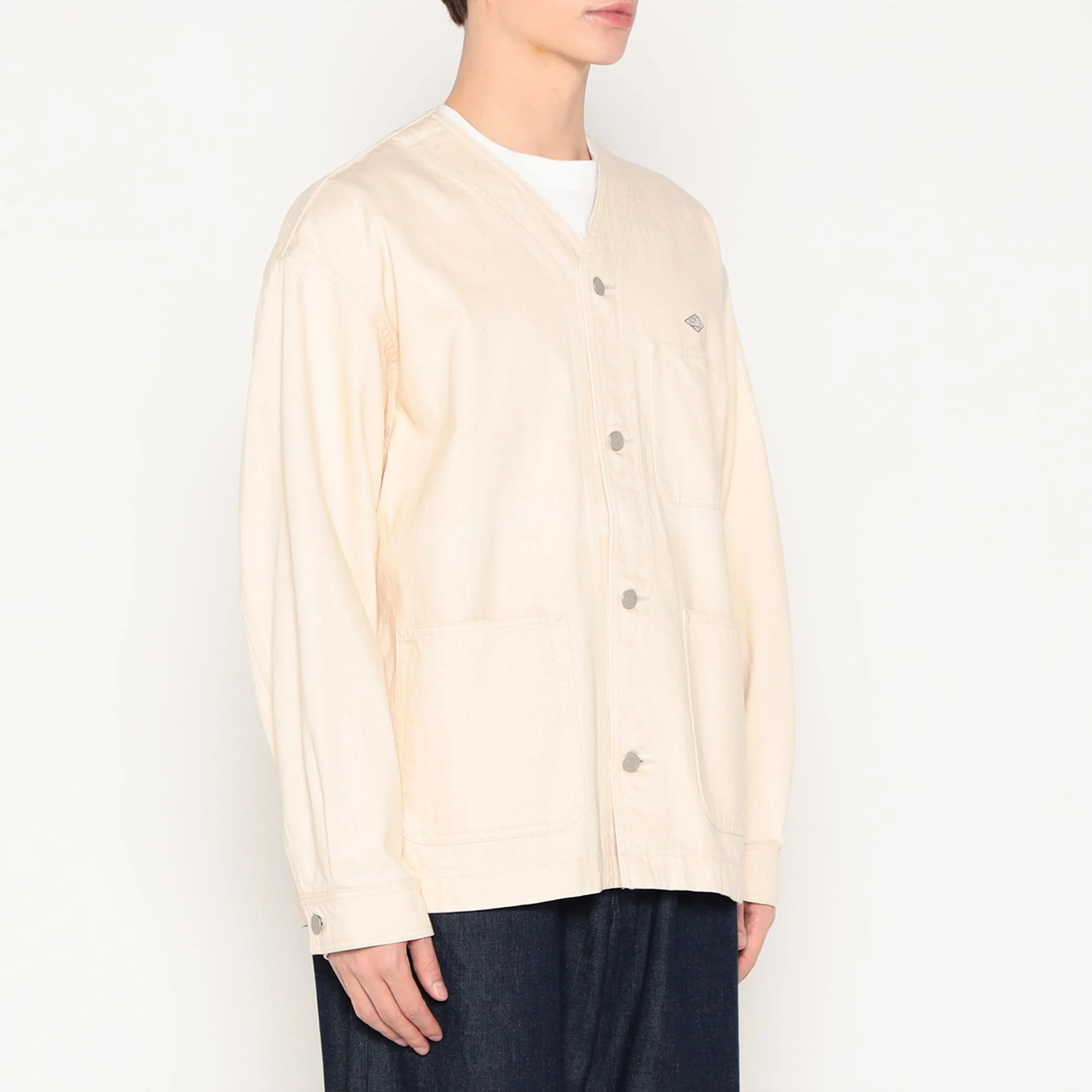 Men's Cotton Drill Collarless Jacket - Image 3