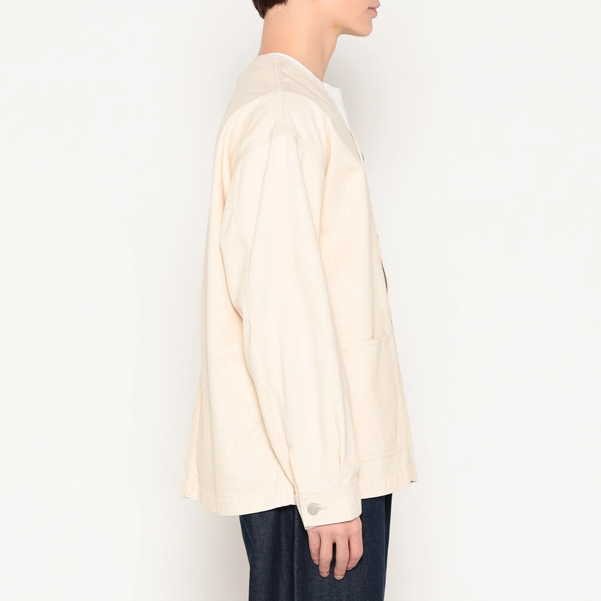 Men's Cotton Drill Collarless Jacket - Image 4