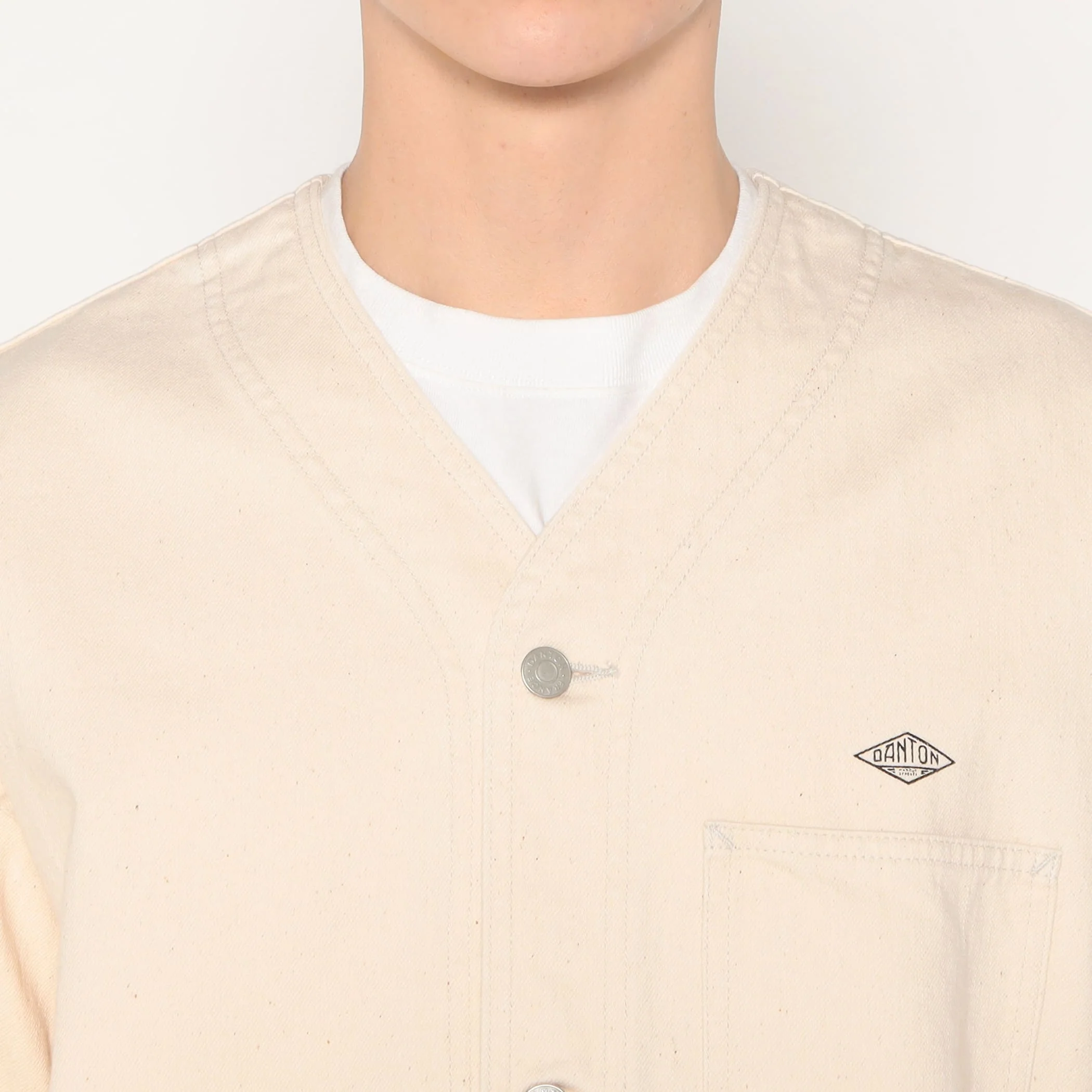 Men's Cotton Drill Collarless Jacket - Image 6