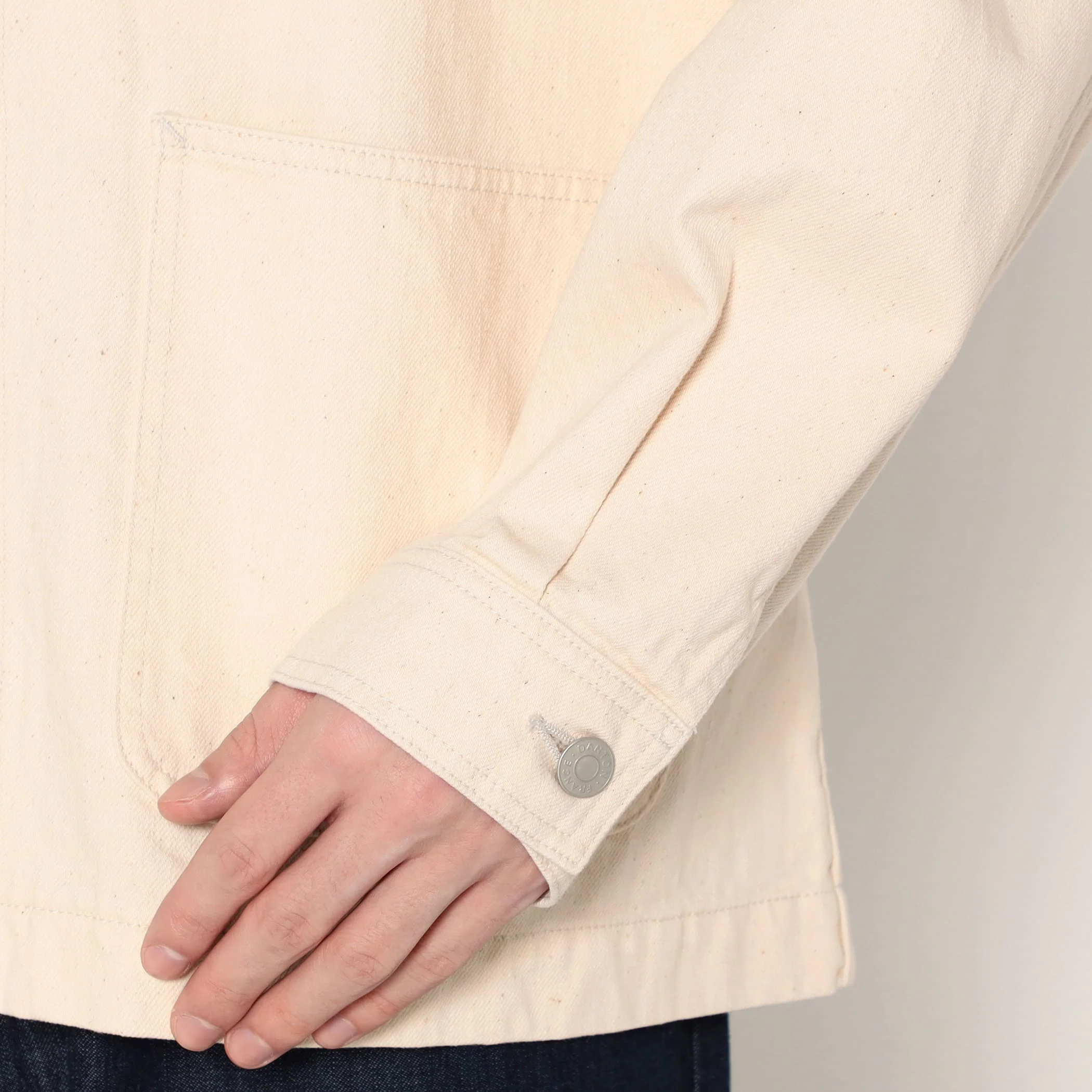 Men's Cotton Drill Collarless Jacket - Image 7