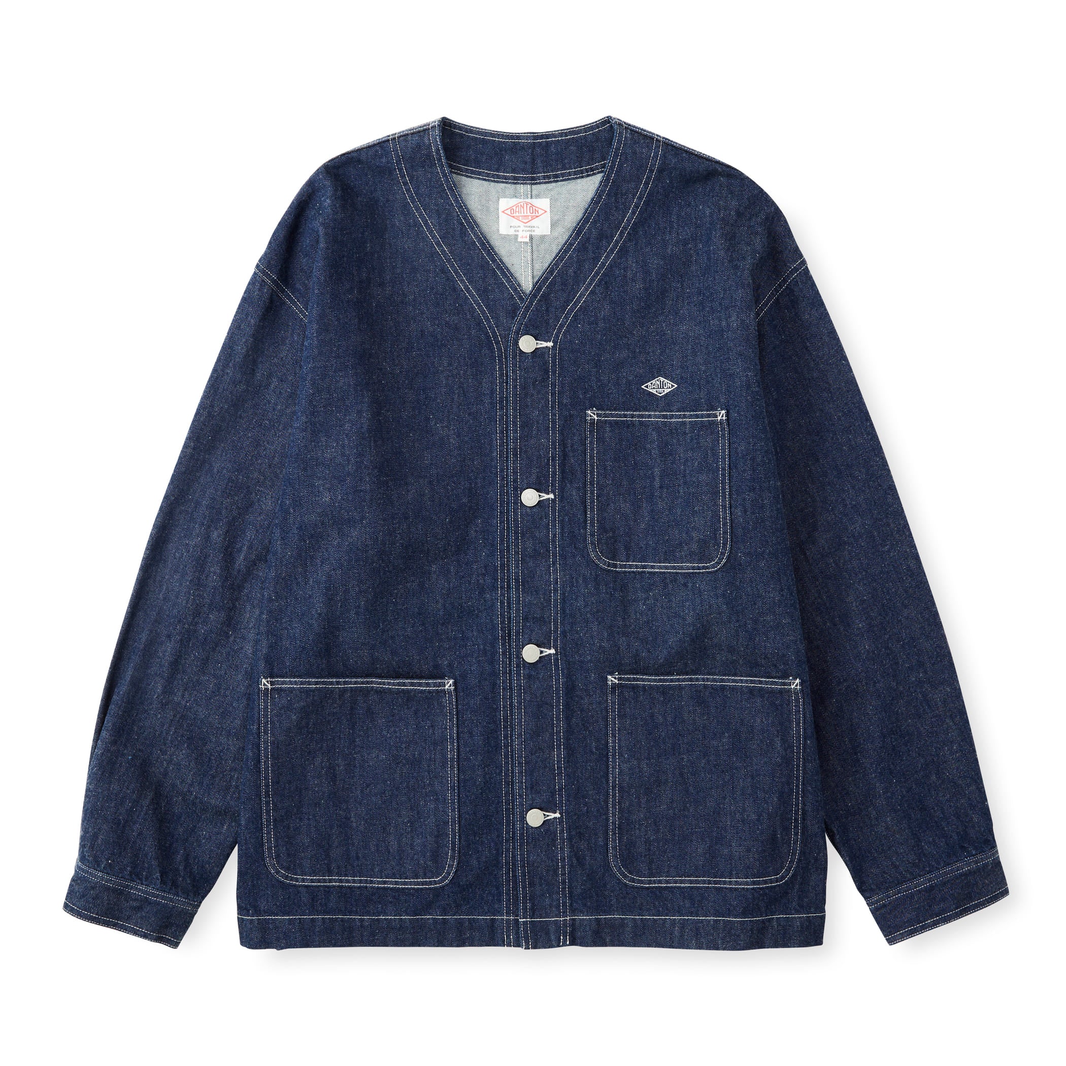 Men's Denim Collarless Jacket