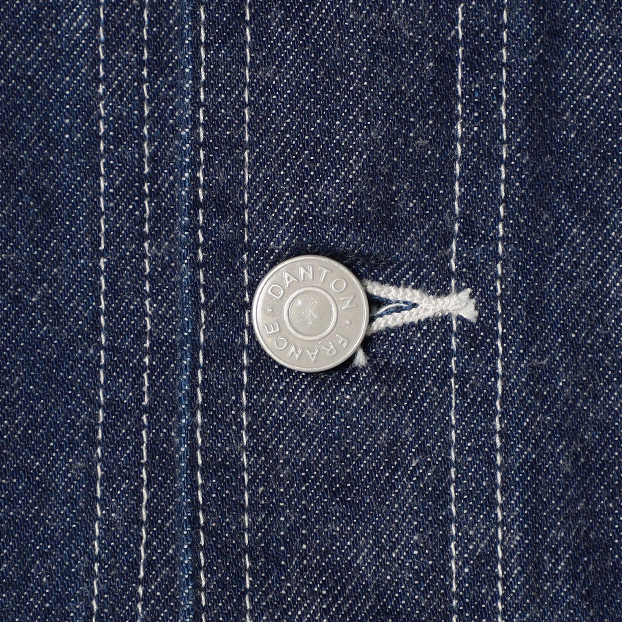 Men's Denim Collarless Jacket - Image 12