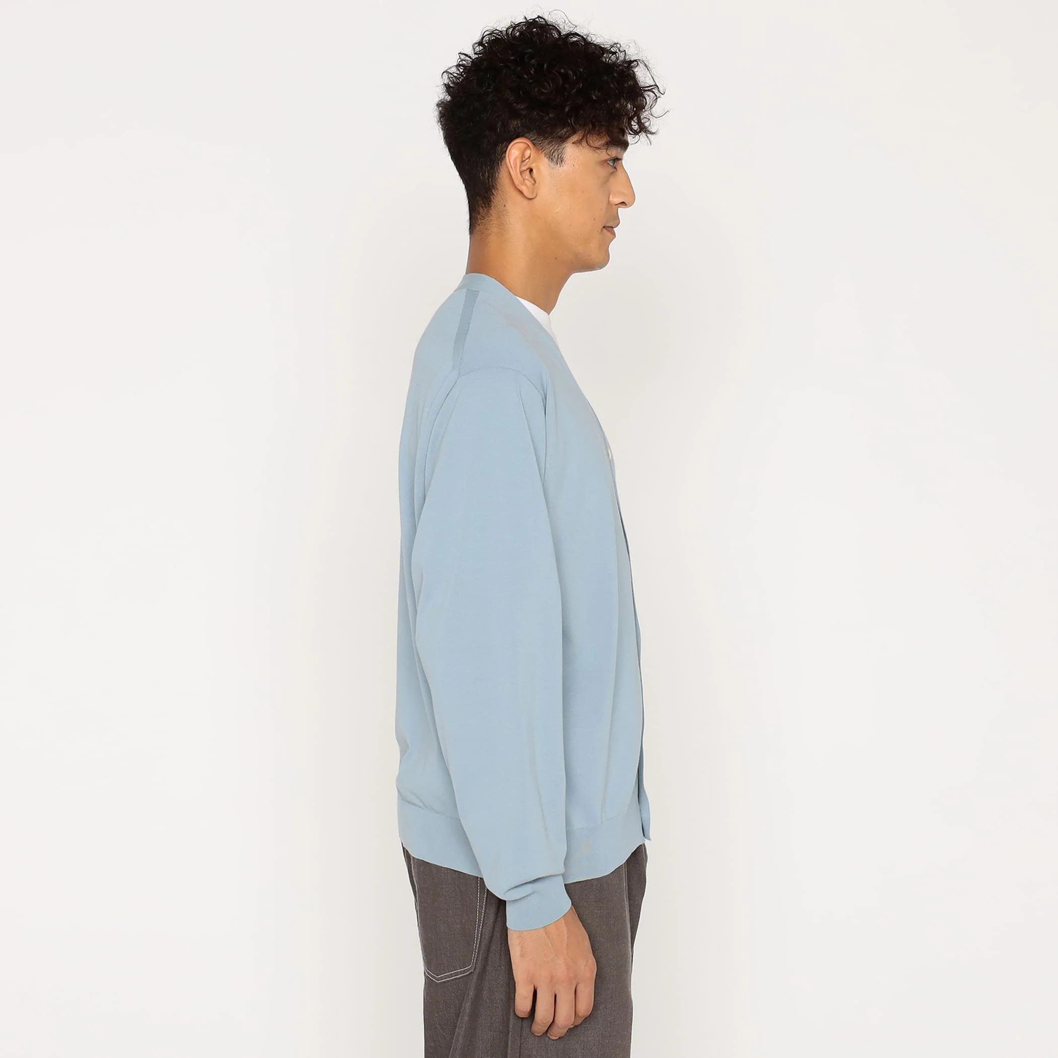 Men's Jersey Knit V-Neck Cardigan - Image 5