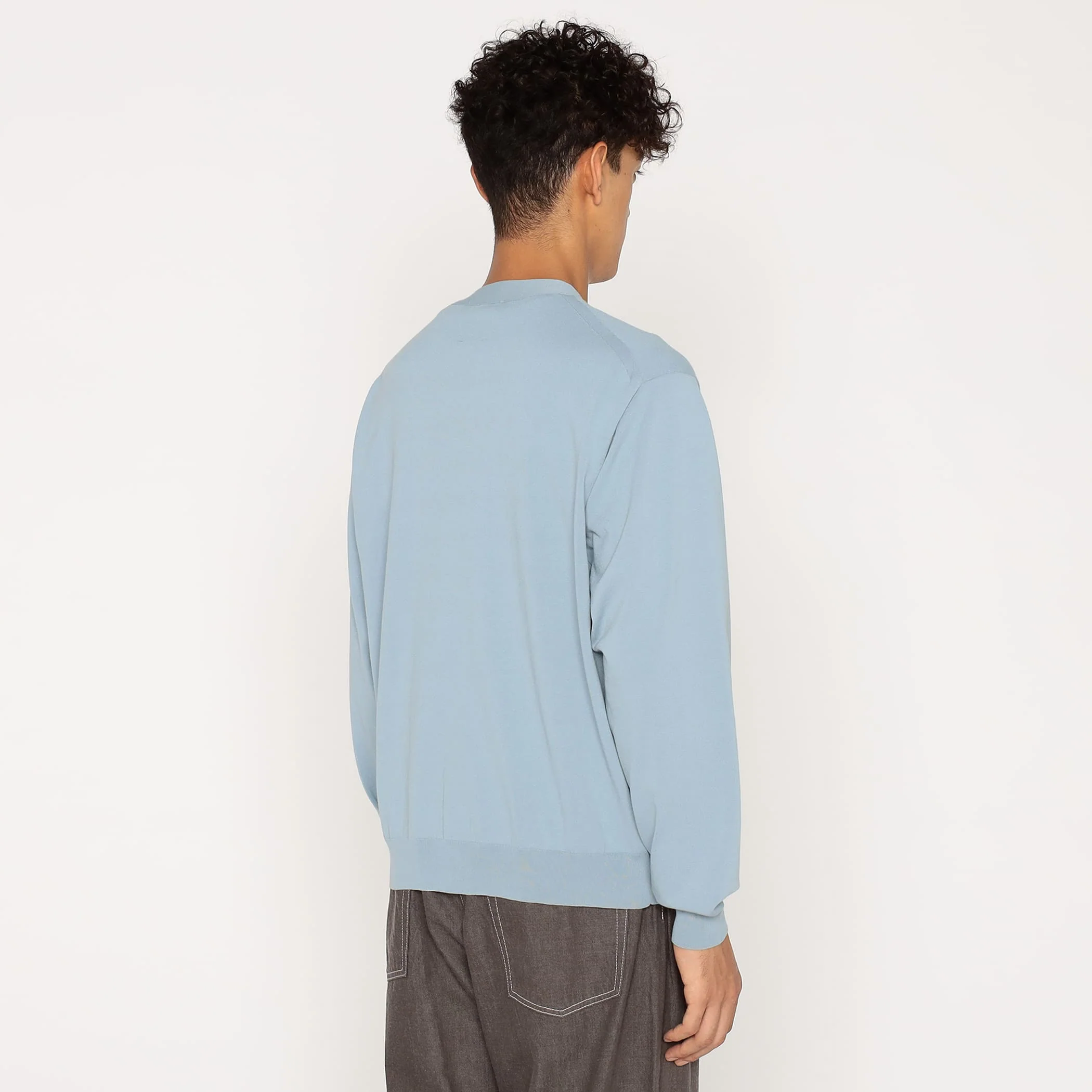Men's Jersey Knit V-Neck Cardigan - Image 6