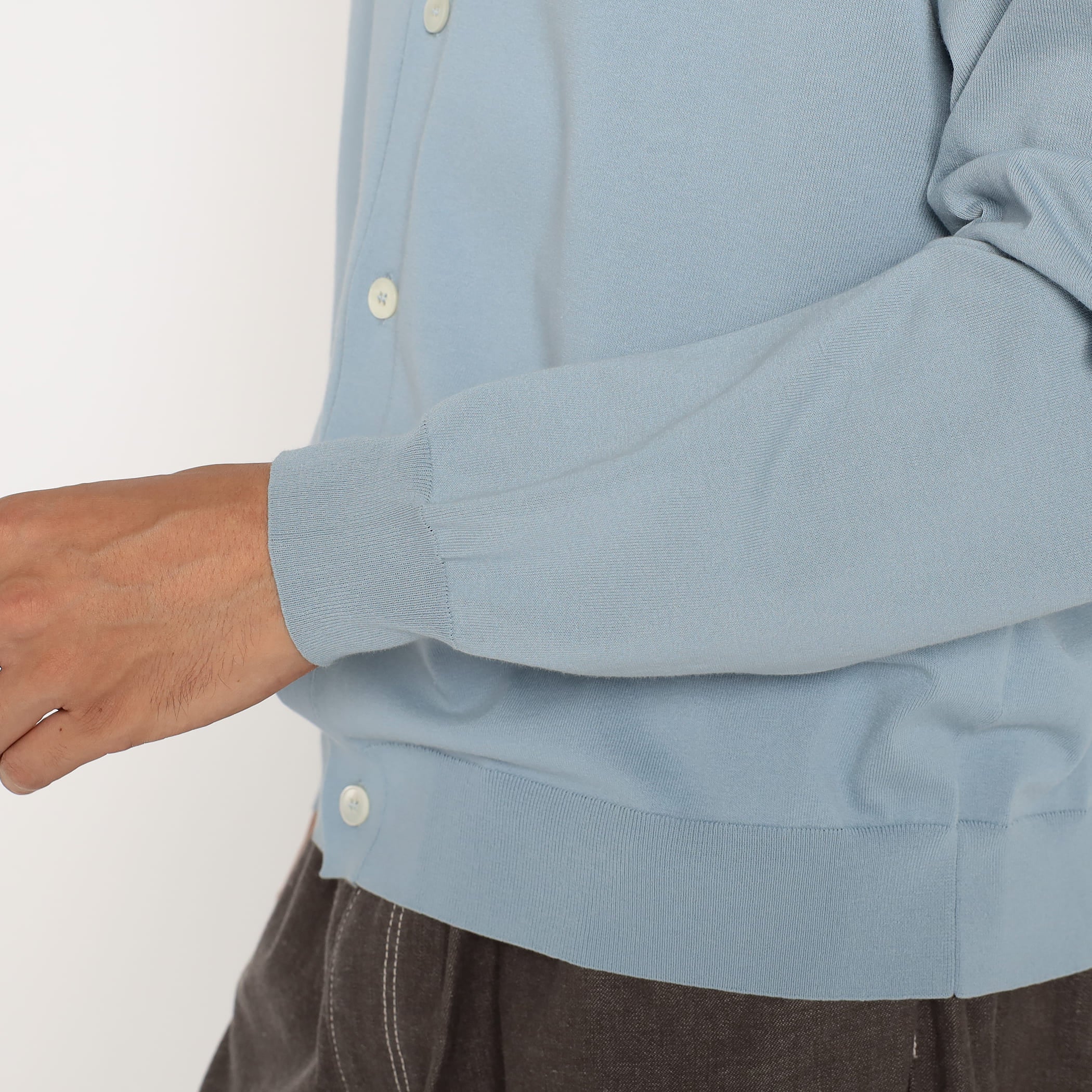 Men's Jersey Knit V-Neck Cardigan - Image 9