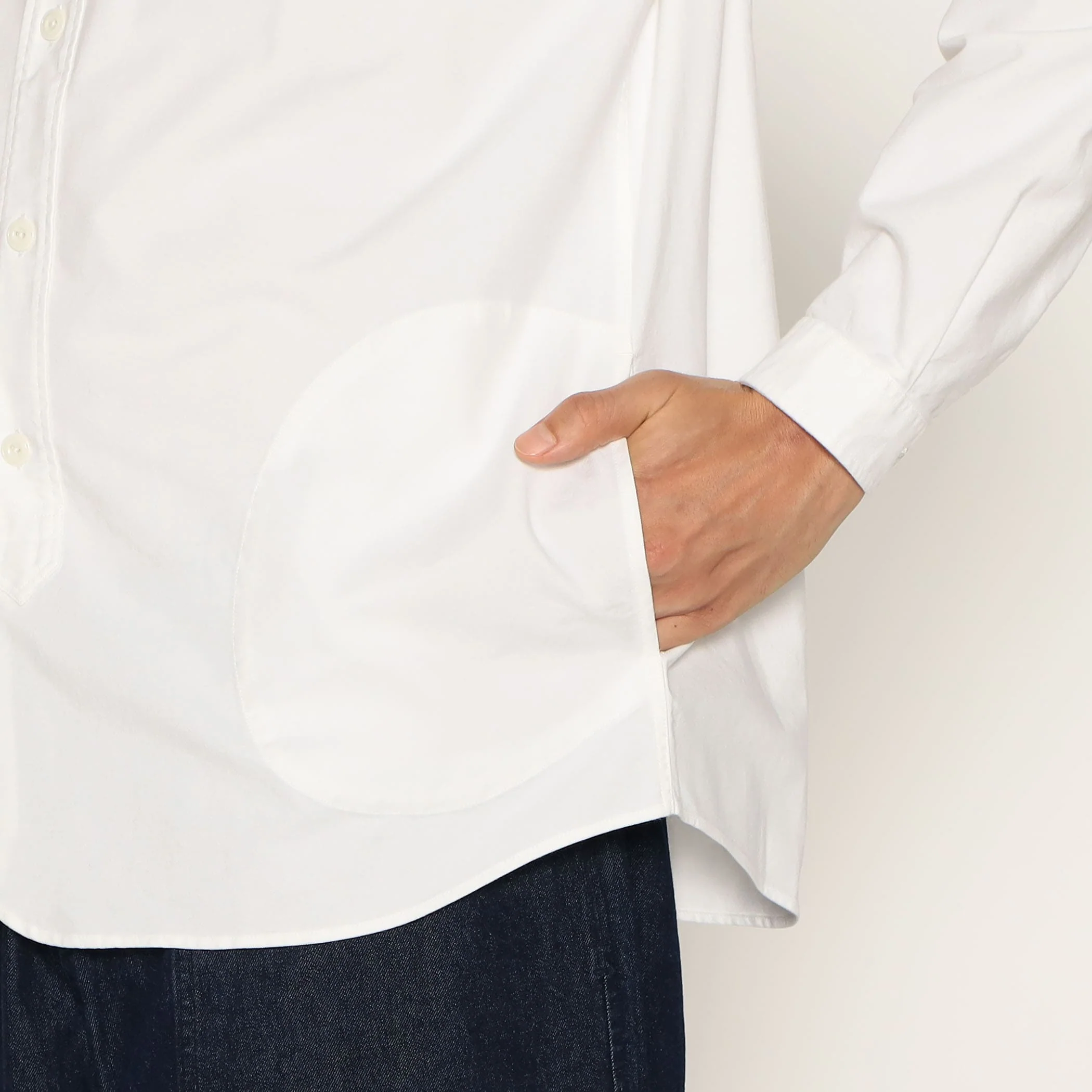 Men's Oxford Band Collar Shirt - Image 10