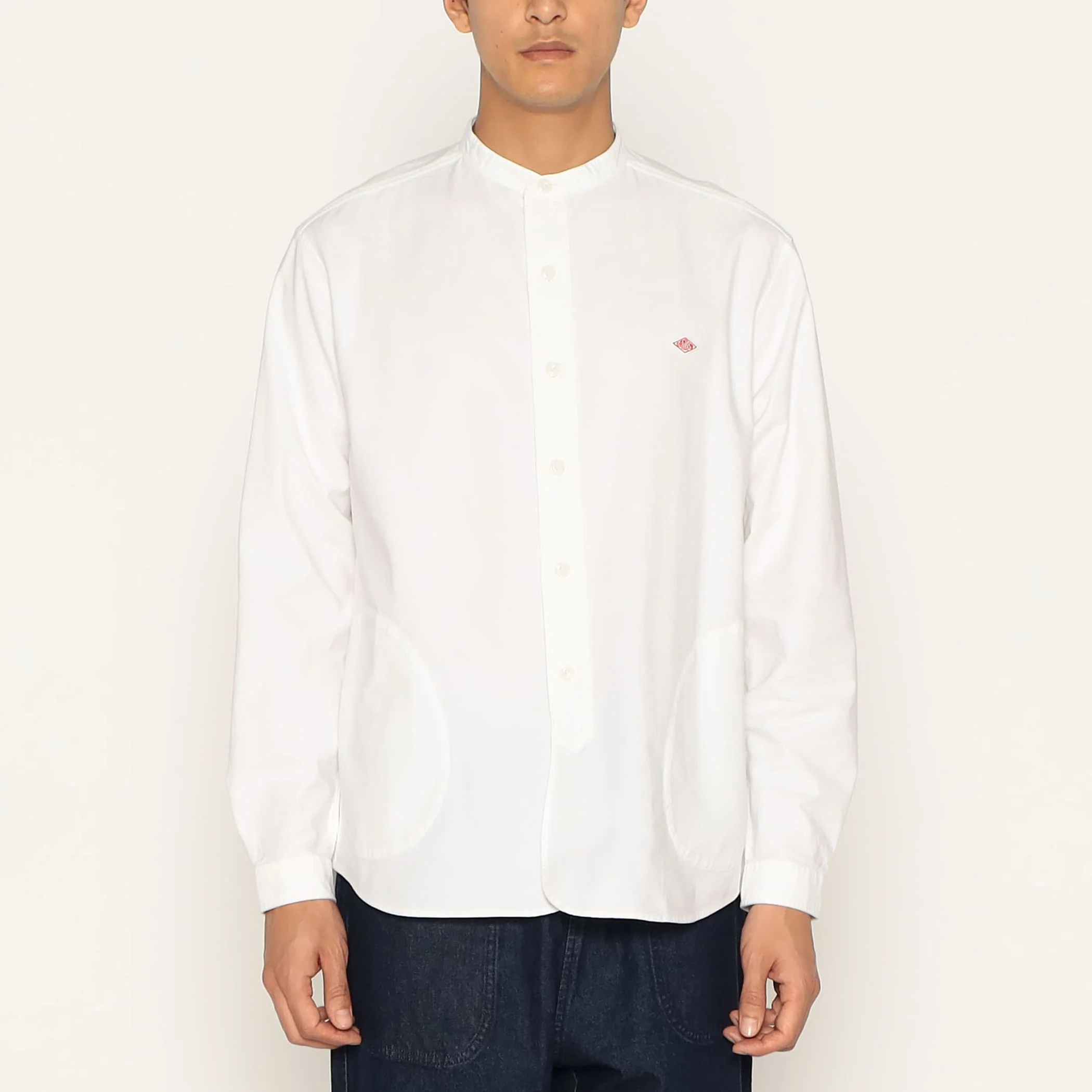 Men's Oxford Band Collar Shirt - Image 14