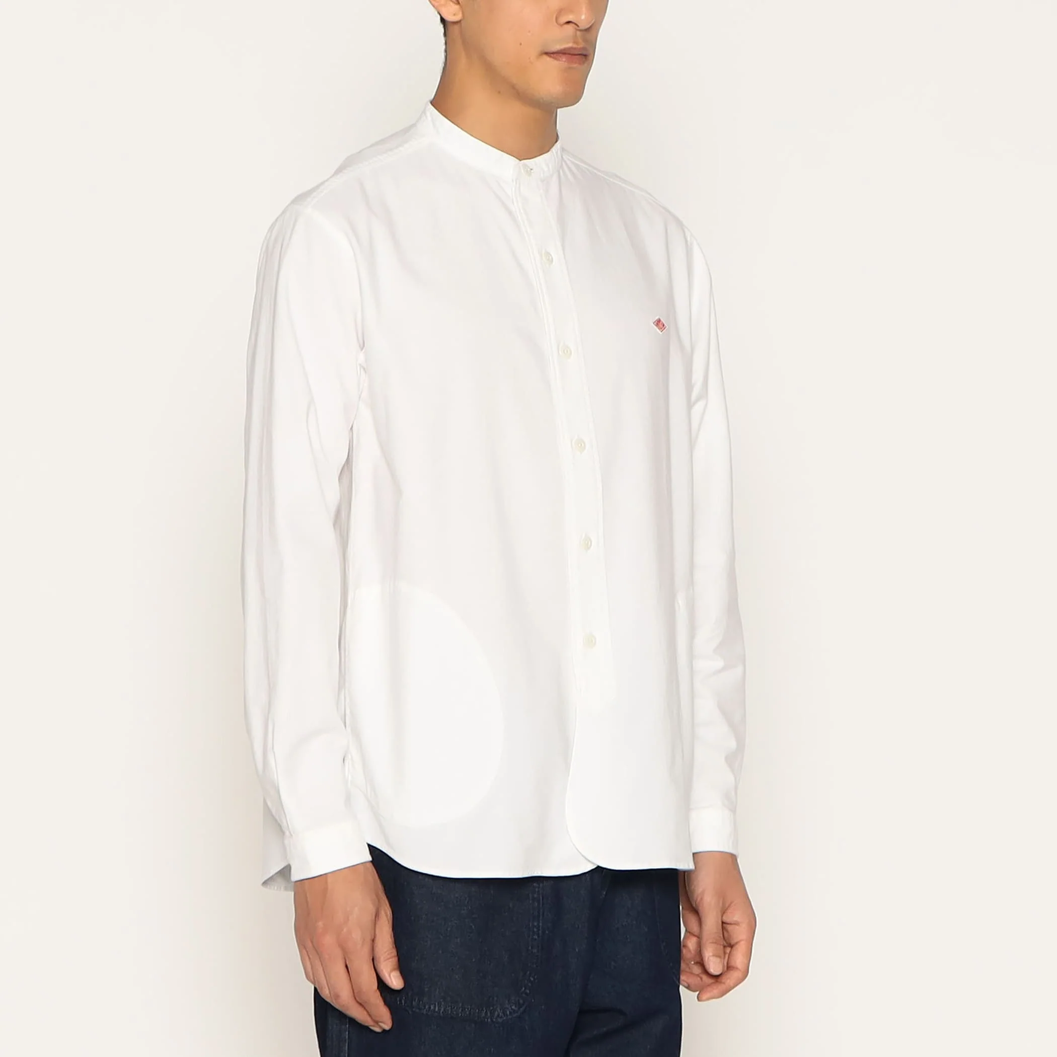 Men's Oxford Band Collar Shirt - Image 3