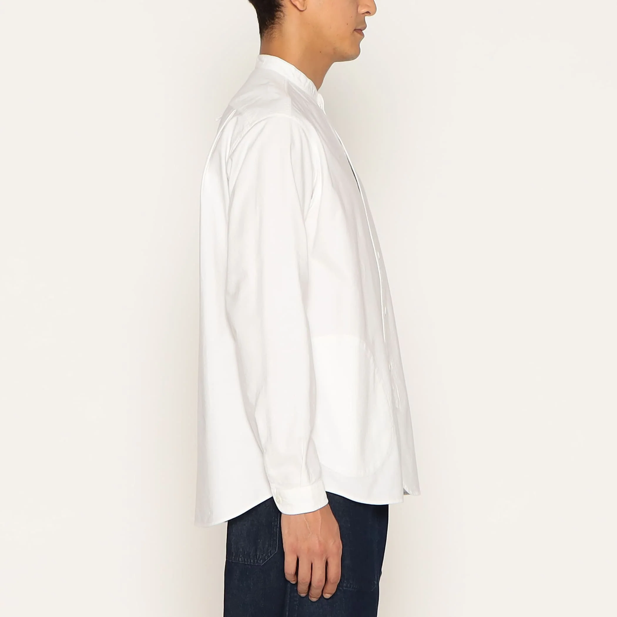 Men's Oxford Band Collar Shirt - Image 4