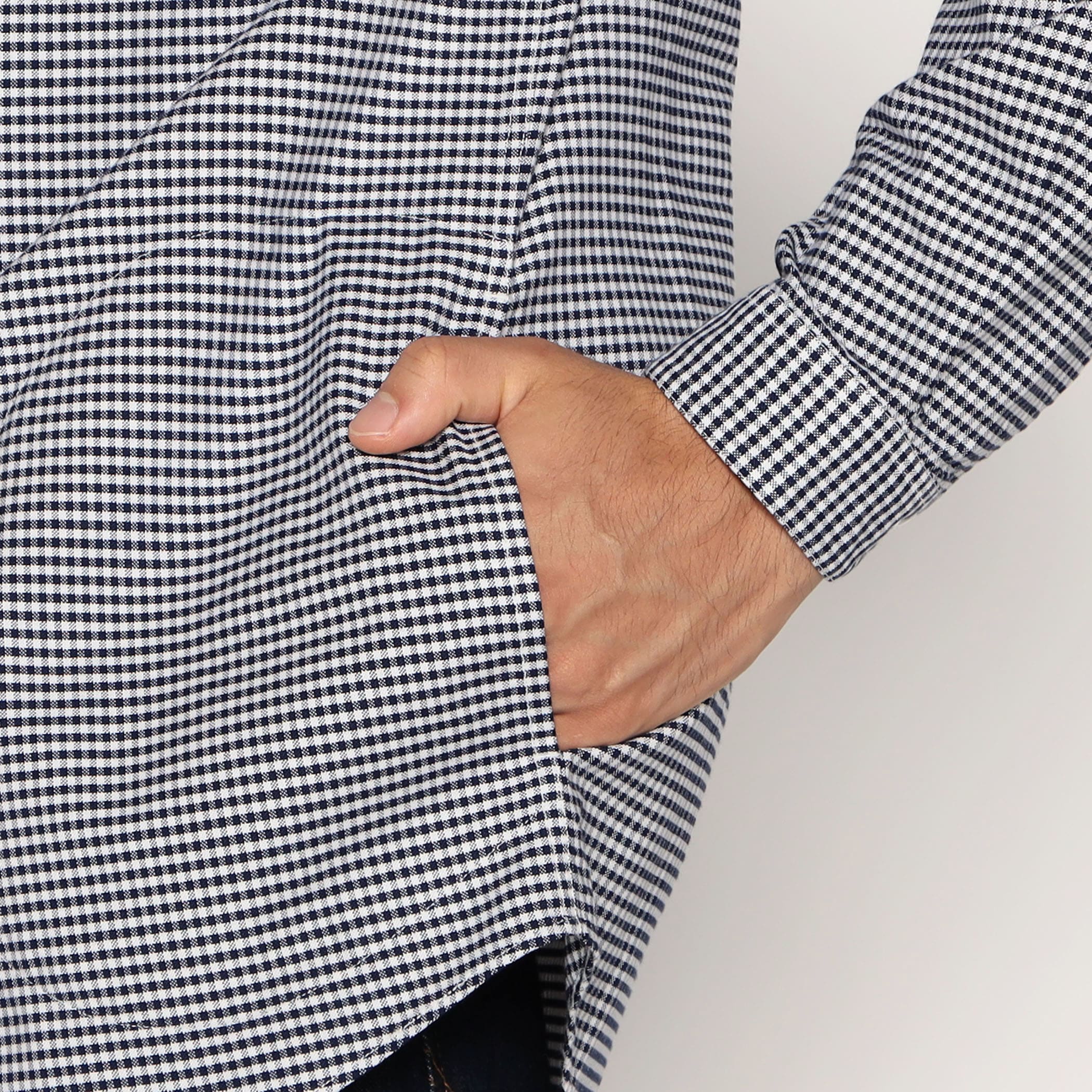 Men's Oxford Band Collar Shirt Pattern - Image 10