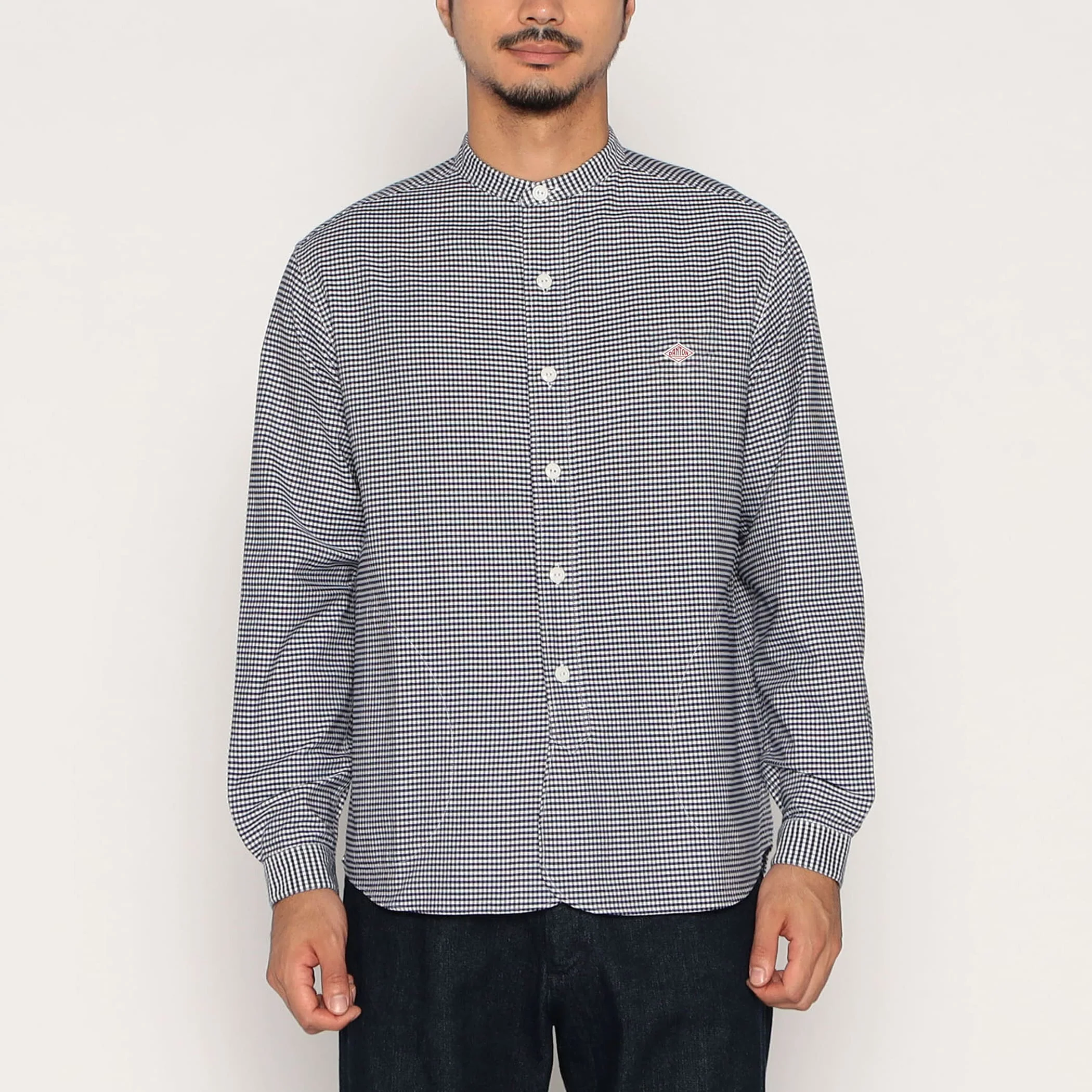 Men's Oxford Band Collar Shirt Pattern - Image 3