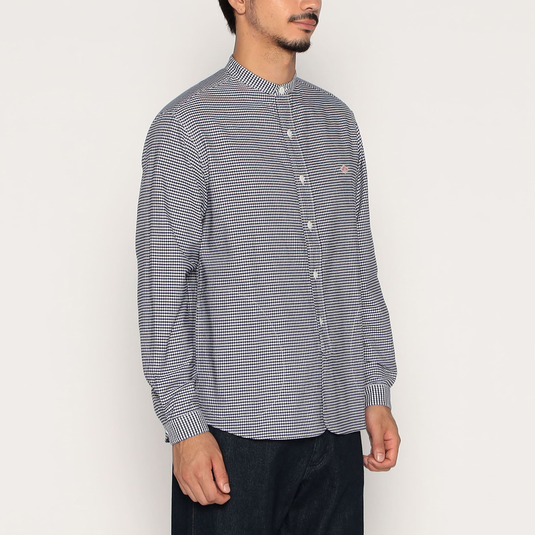 Men's Oxford Band Collar Shirt Pattern - Image 4