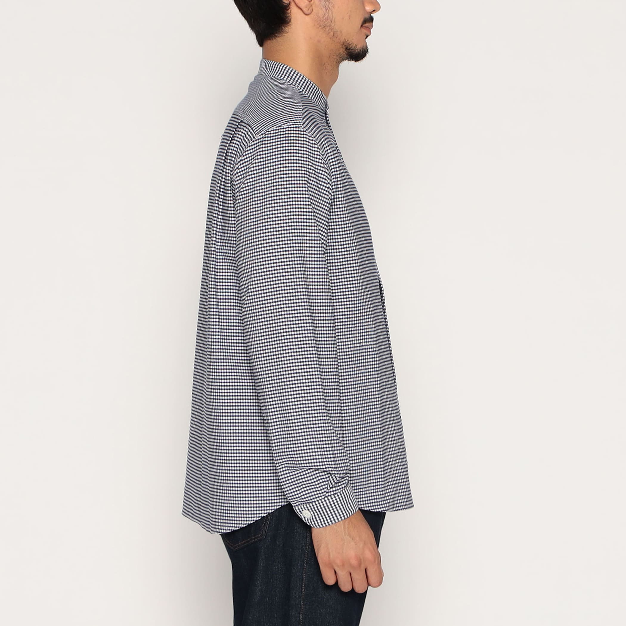 Men's Oxford Band Collar Shirt Pattern - Image 5
