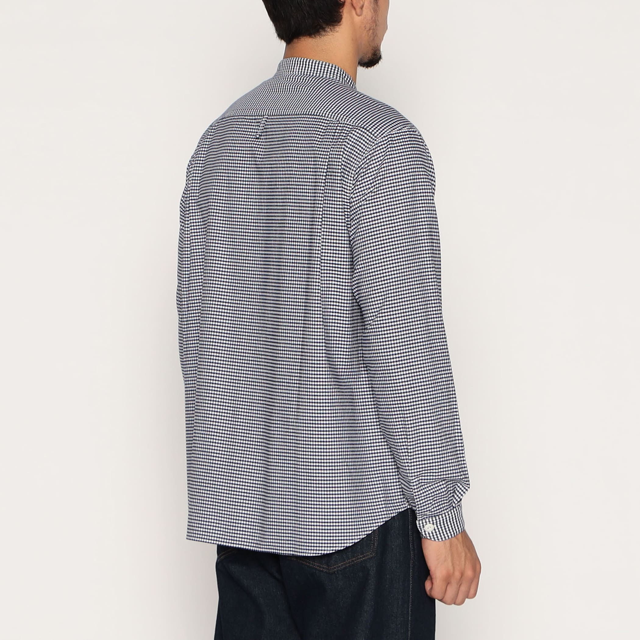Men's Oxford Band Collar Shirt Pattern - Image 6