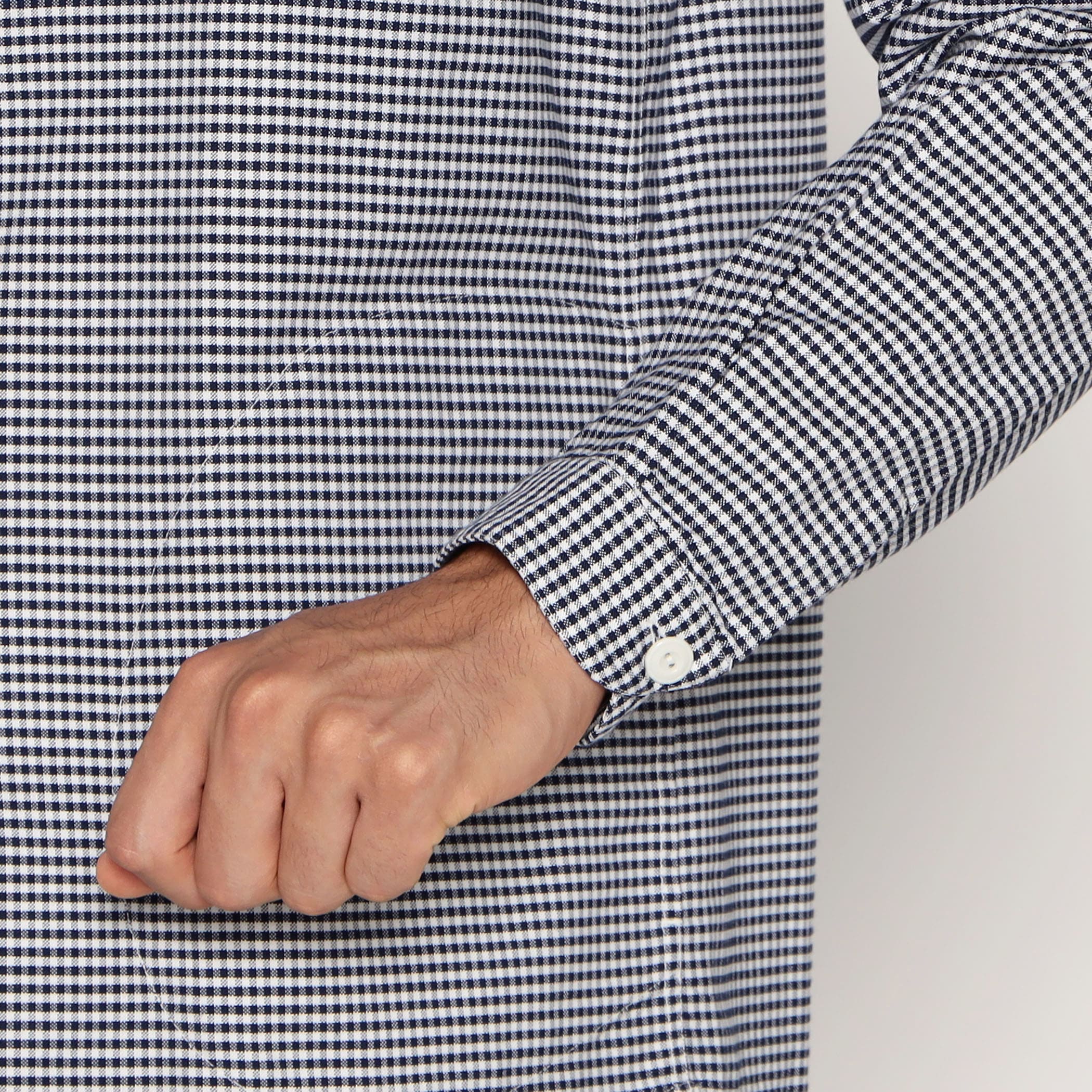 Men's Oxford Band Collar Shirt Pattern - Image 9