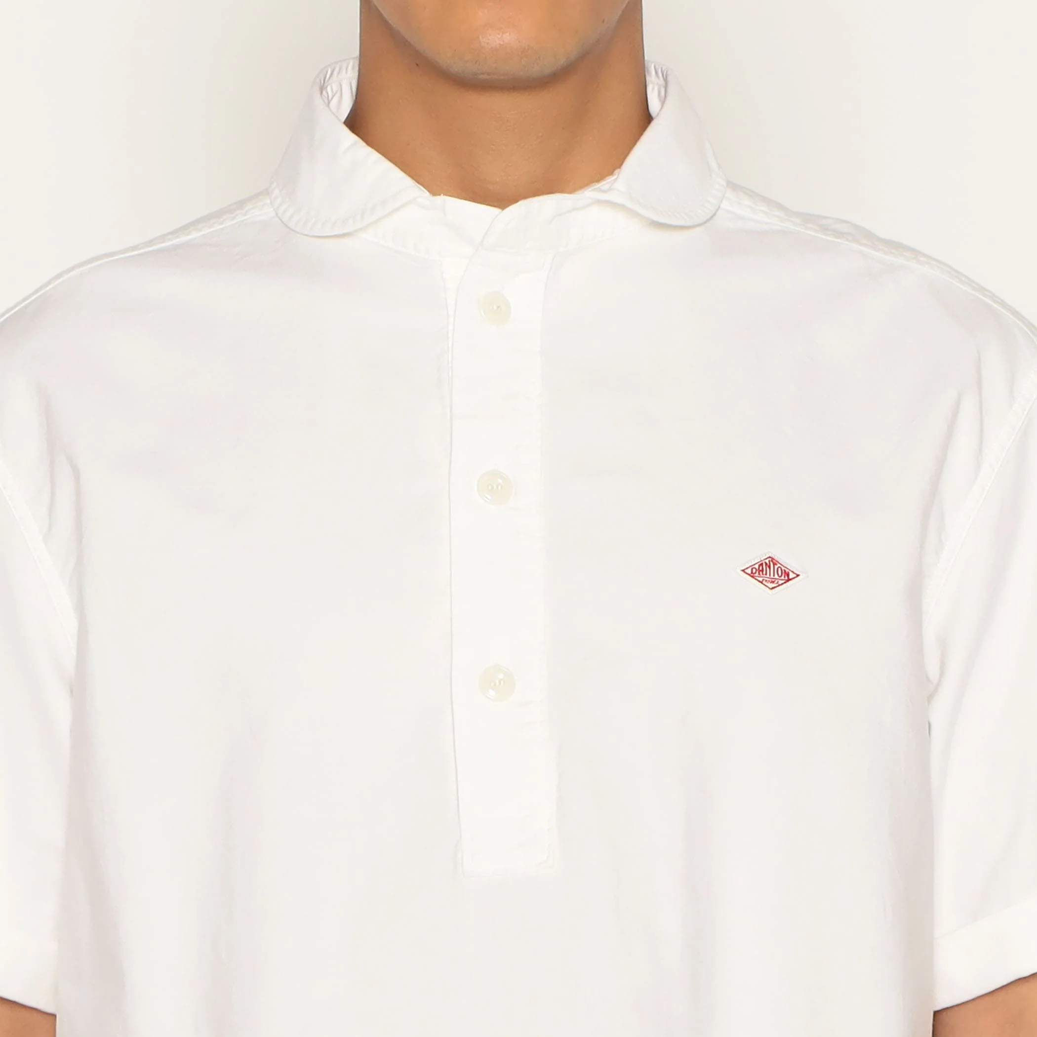 Men's Oxford Round Collar Short Sleeve Pullover Shirt - Image 7