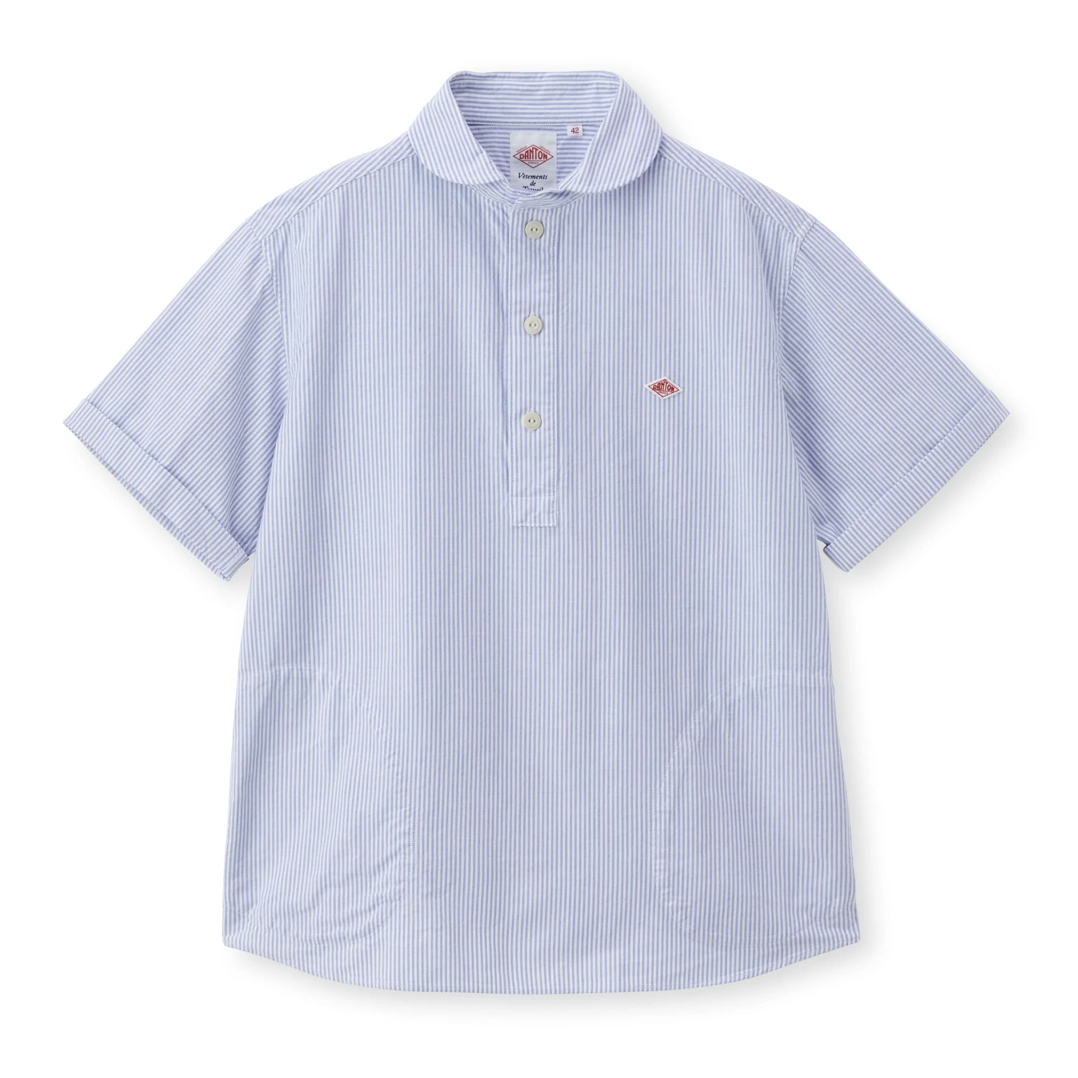 Men's Oxford Round Collar Short Sleeve Pullover Shirt Pattern