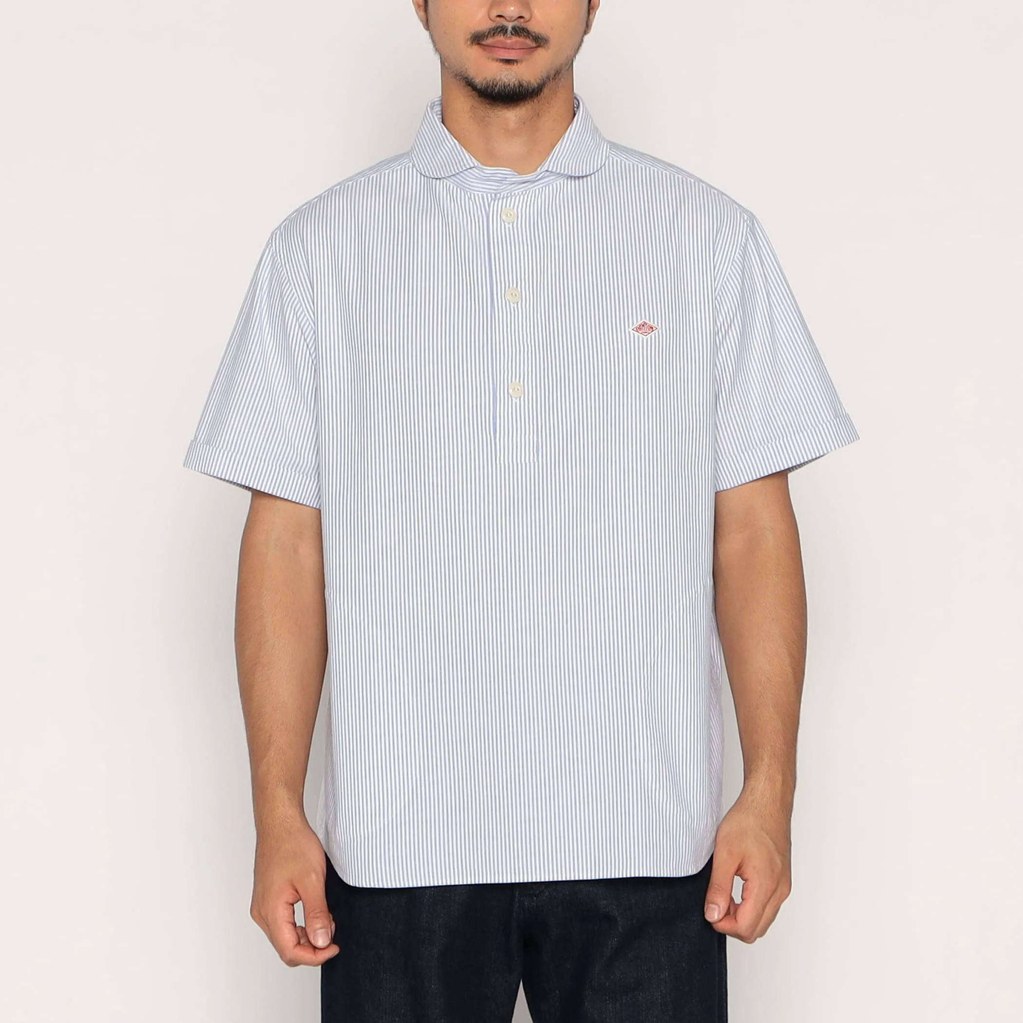 Men's Oxford Round Collar Short Sleeve Pullover Shirt Pattern - Image 2