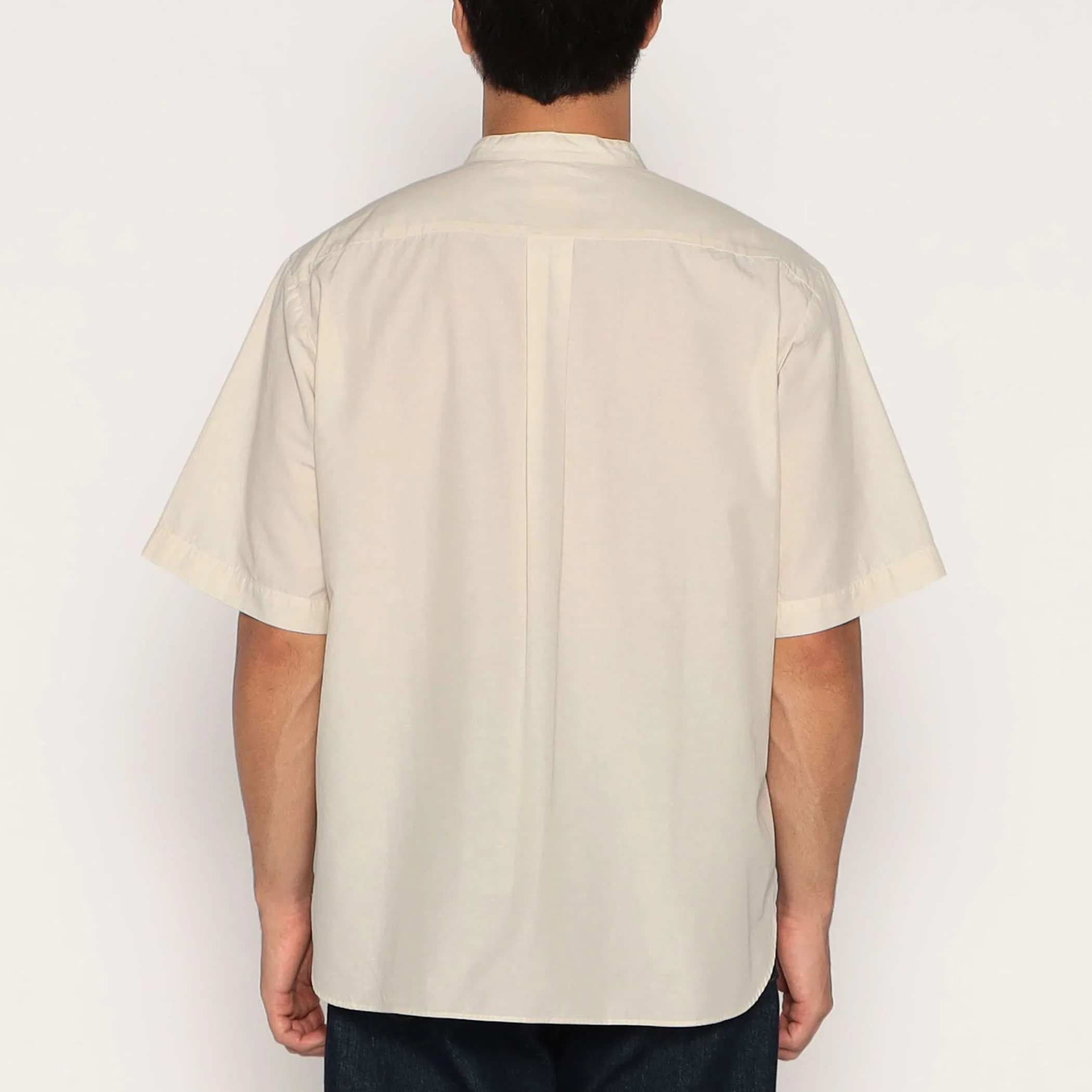 Men's Cotton Linen Short Sleeve Band Collar Shirt - Image 6
